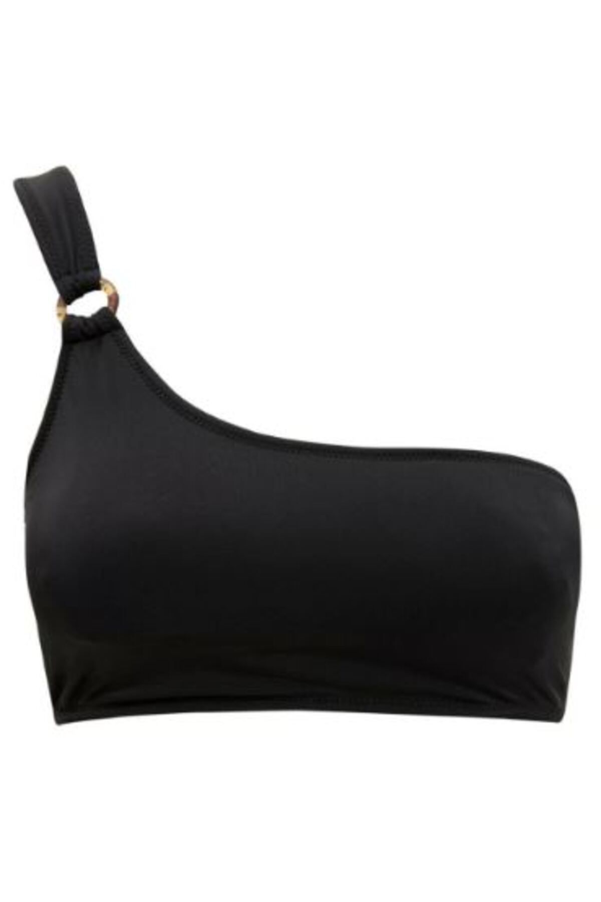 Halkalı Siyah Tek Omuzlu Bikini Üstü Db20010bu