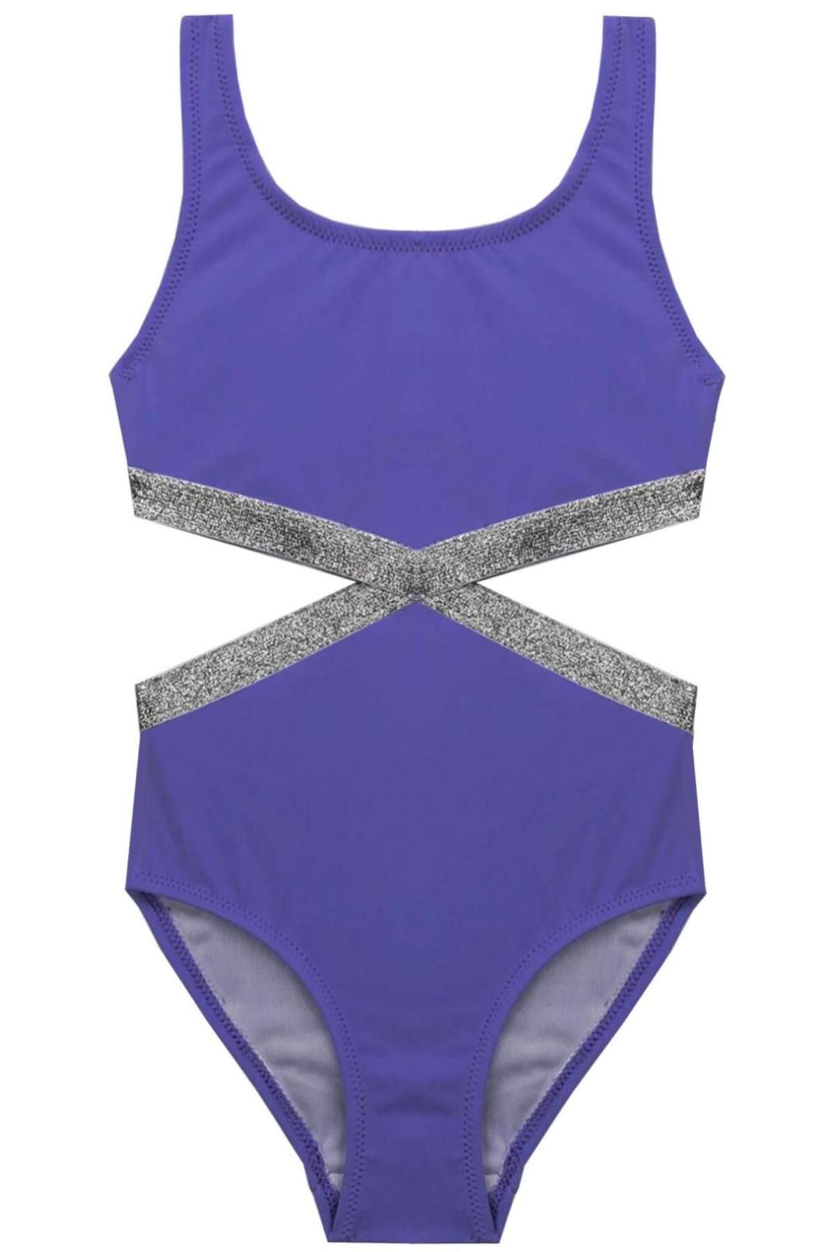Lila Simli Kız Çocuk Mayokini Db200568cm