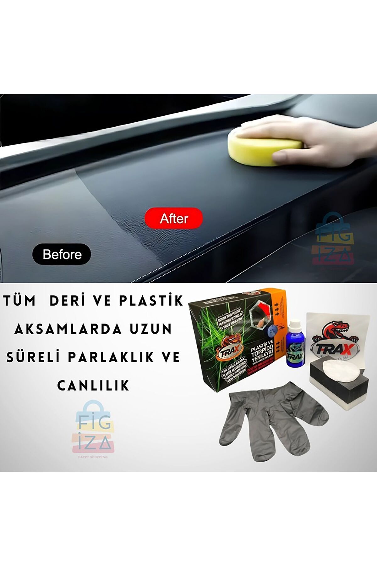 Trax Oto Araç Seramik Kaplama Tampon Torpido Parlatıcı Yenileyici Plastik Aksam Yenileyici