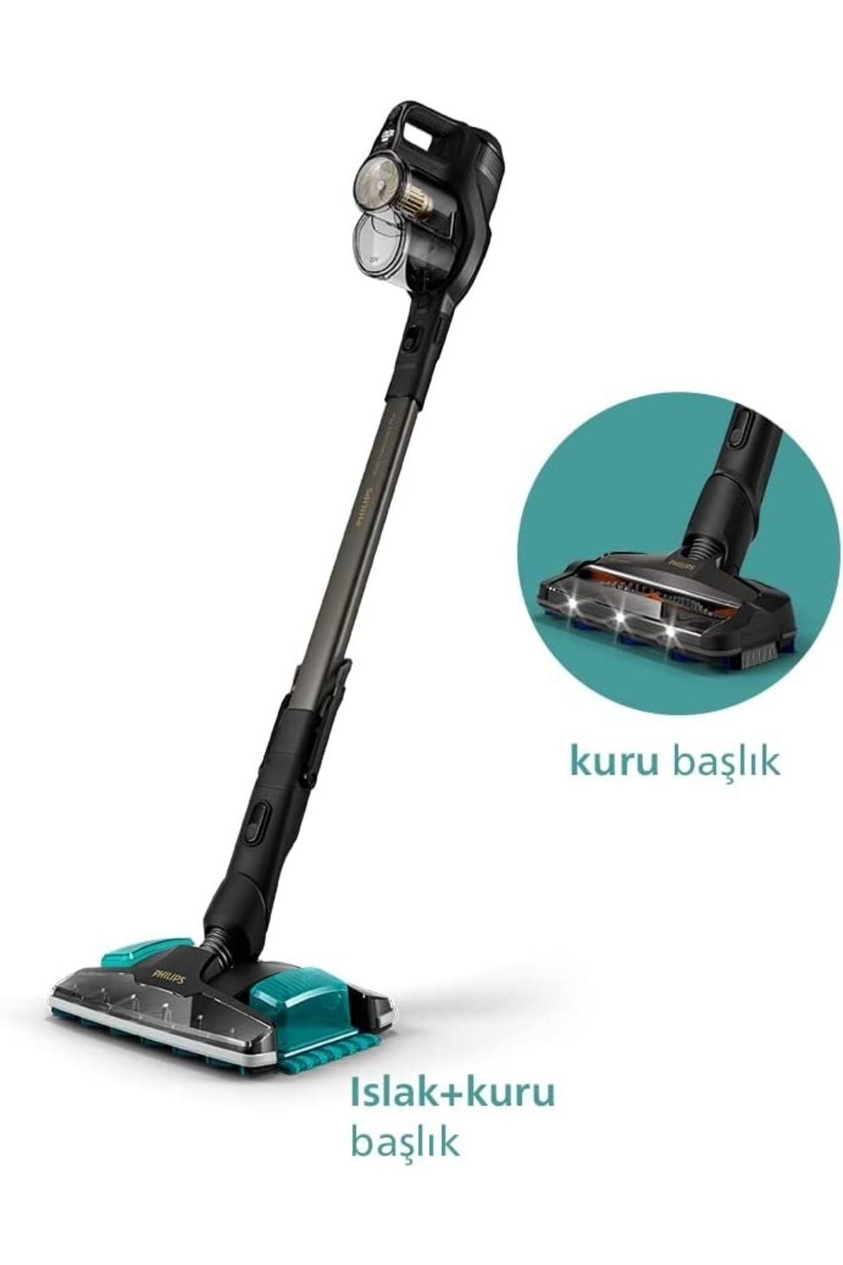 8000 Aqua Plus Kablosuz Şarjlı Dik Süpürge, 360 Emiş Başlığı, 7.51 Kg,25 V 80 Db