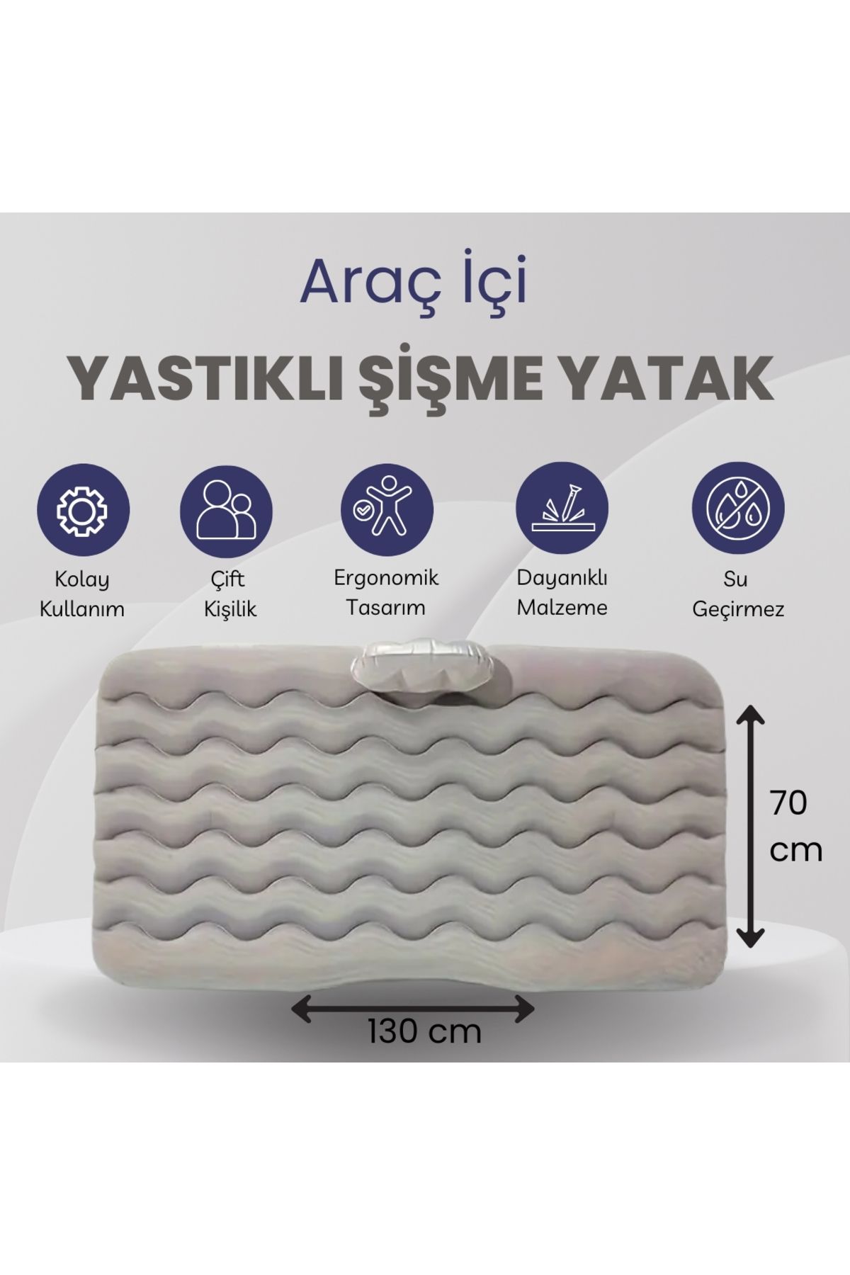 Şişme Yatak Araç Içi Şişme Yatak Çanta Elektrikli Pompa Tamir Kiti Ve Yastıklı Yatak Seti