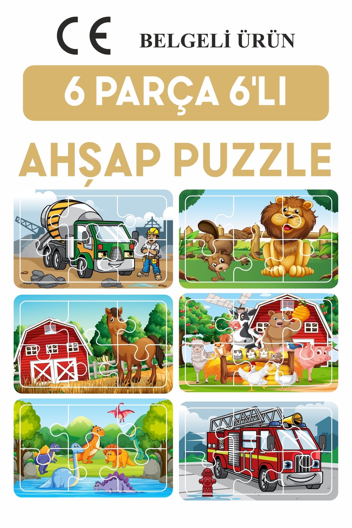 Baby Puzzle 6 Parça 6 Adet Puzzle Seti-3