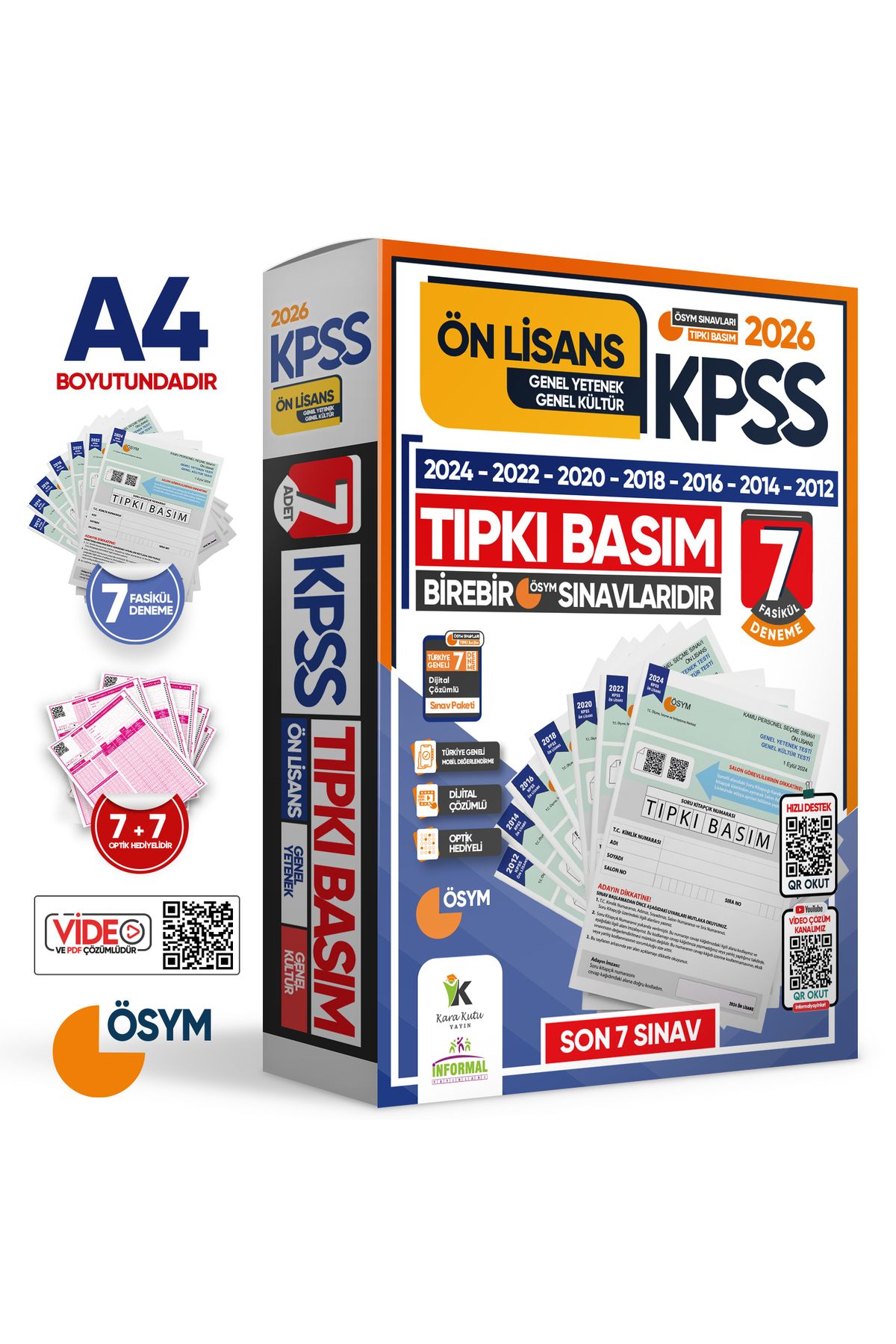 2026 Kpss Ön Lisans Ösym Çıkmış Soru Tıpkı Basım 7li Deneme Paketi Türkiye Geneli Dijital Çözümlü