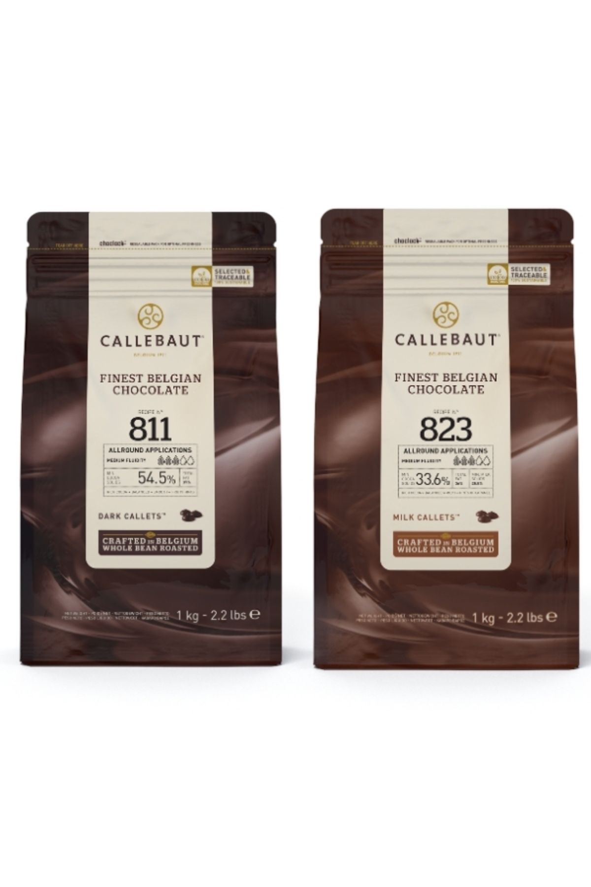 2'li Çikolata Paketi (811 BİTTER DROP ÇİKOLATA 1 KG VE 823 SÜTLÜ DROP ÇİKOLATA 1 KG)