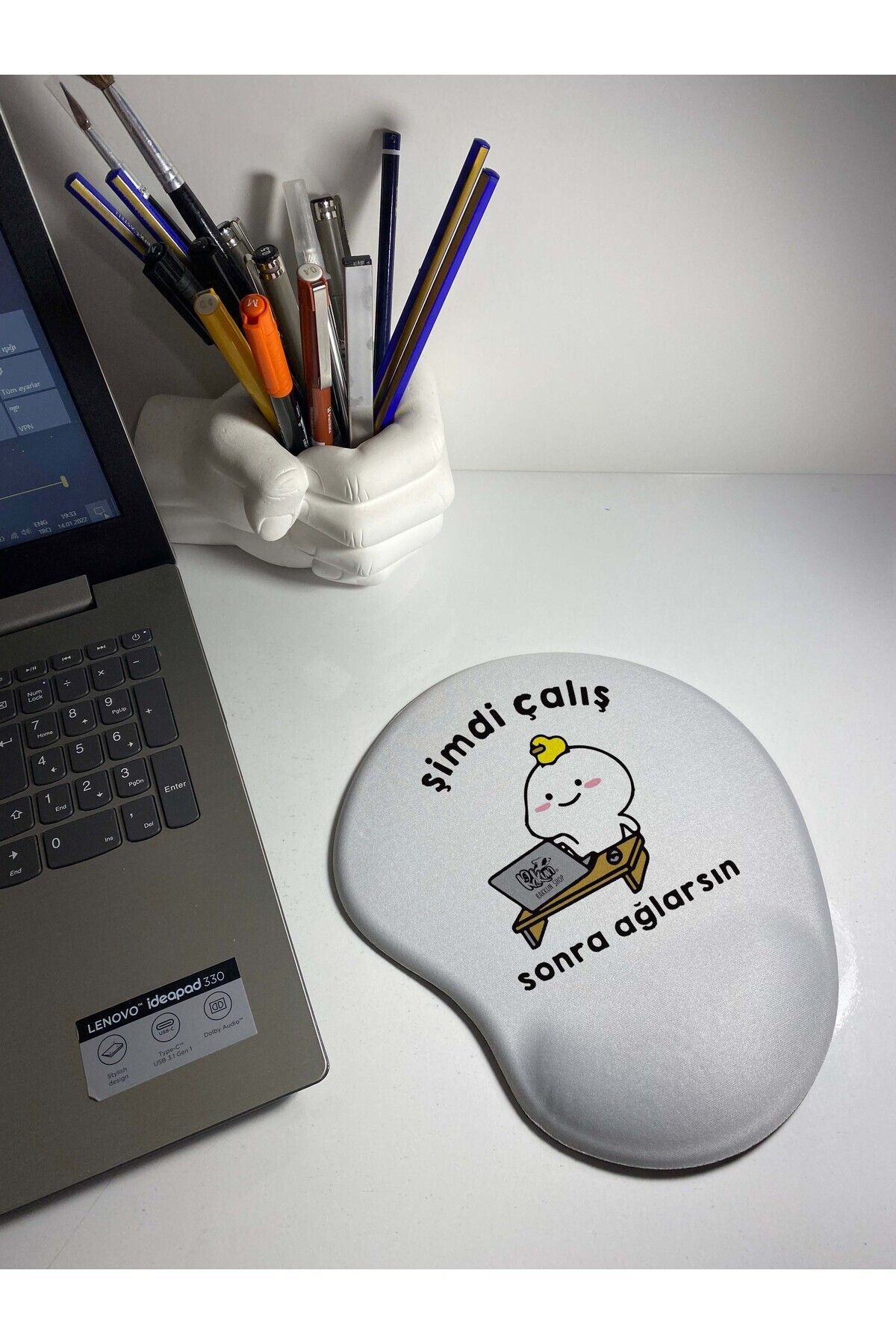 Şimdi Çalış Sonra Ağlarsın Baskılı Bilek Destekli Mousepad