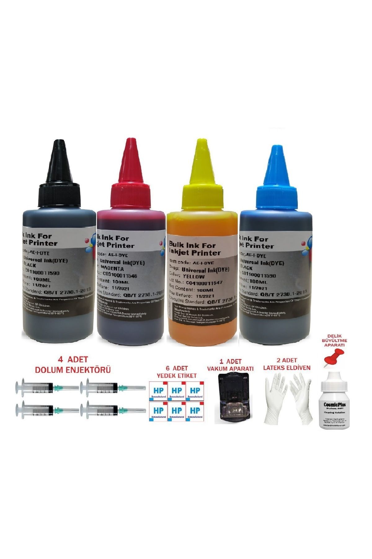 Canon Pixma E414 Yazıcı Için Kartuş Dolum Seti 4x100ml