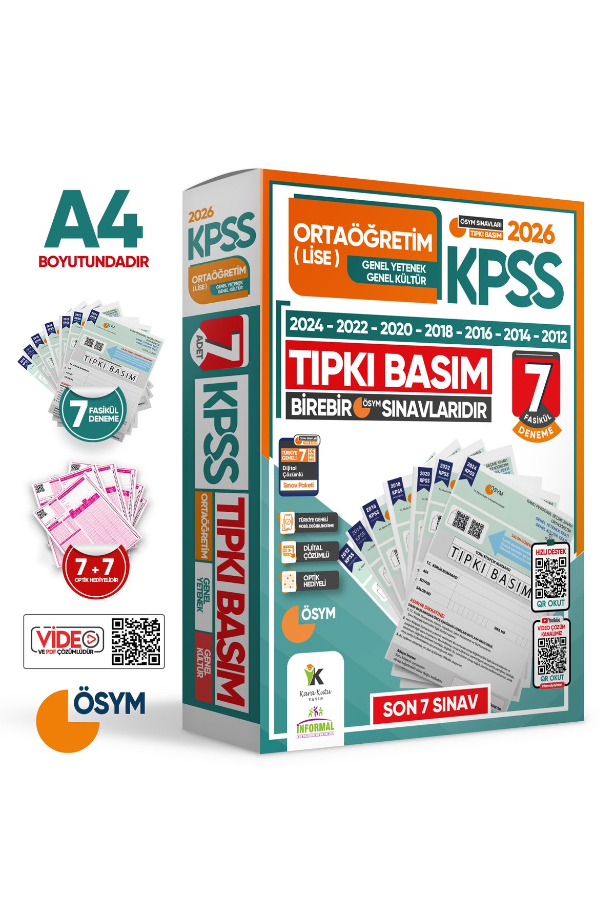 2026 Kpss Ortaöğretim-lise Ösym Çıkmış Soru Tıpkı Basım 6lı Deneme Paketi Tg Dijital Çözümlü
