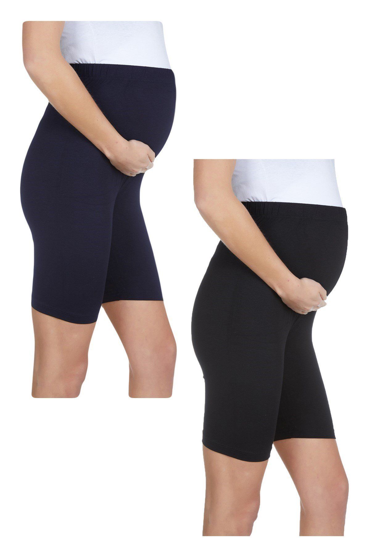 Myra8028_8028 Beli Lastikli Hamile Şort Seti