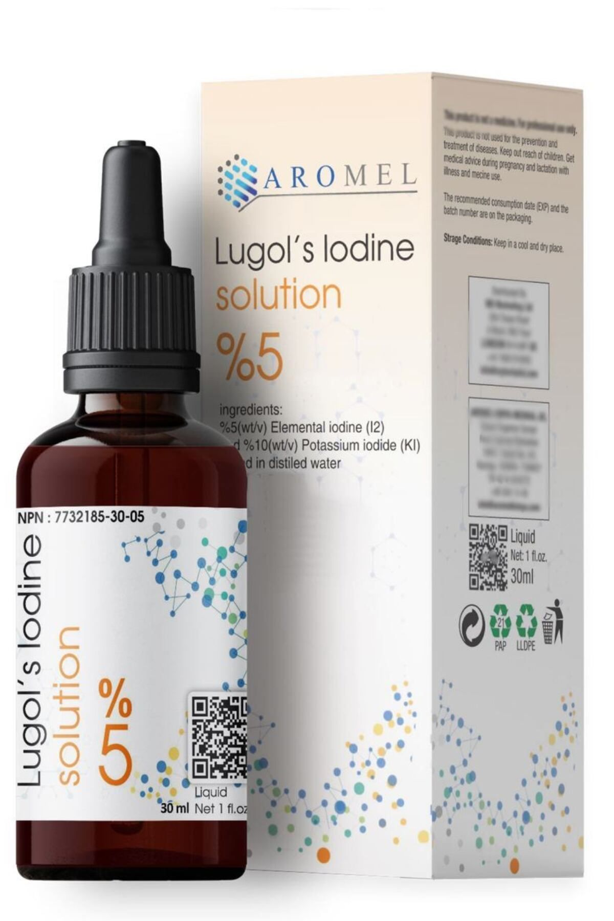Iyot Damlası %5 Lik 30 ml , Lugols Iodine Solution, Lugol Çözeltisi %5 Lik