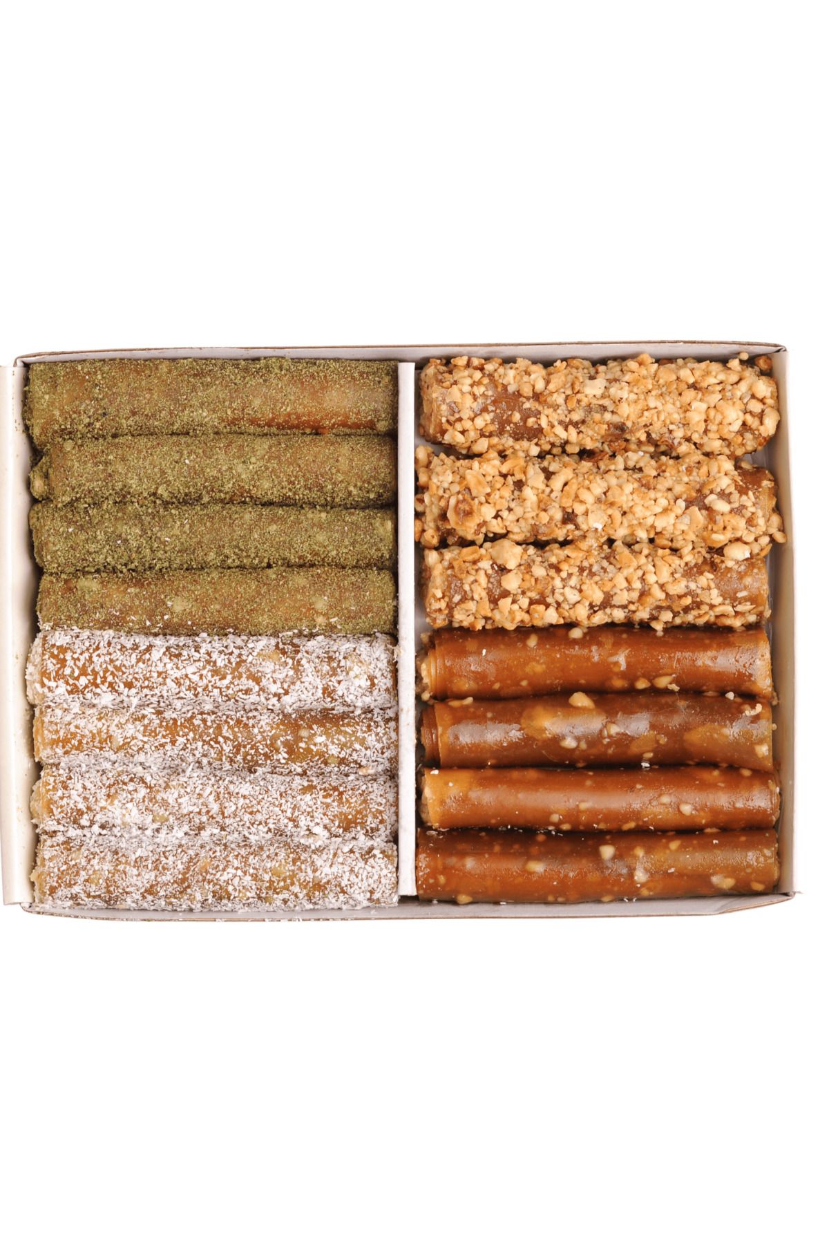 Gümüşhane Karışık Rulo Pestil Fındık Ezmeli 500 Gram (Antep Fıstıklı-Kadayıflı-Hindistan Cevizli)