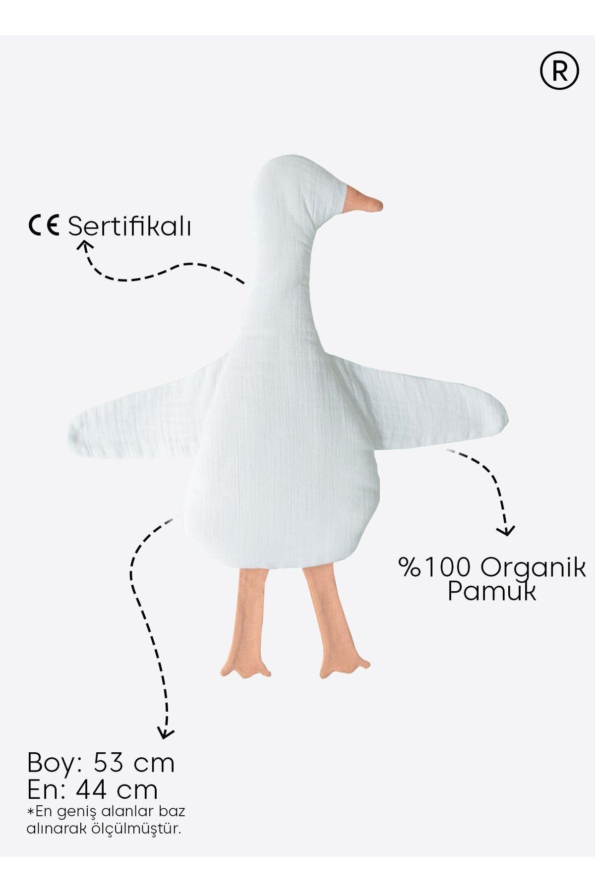 Ördek Uyku Arkadaşı Büyük Boy-44*53 Cm- Beyaz ®