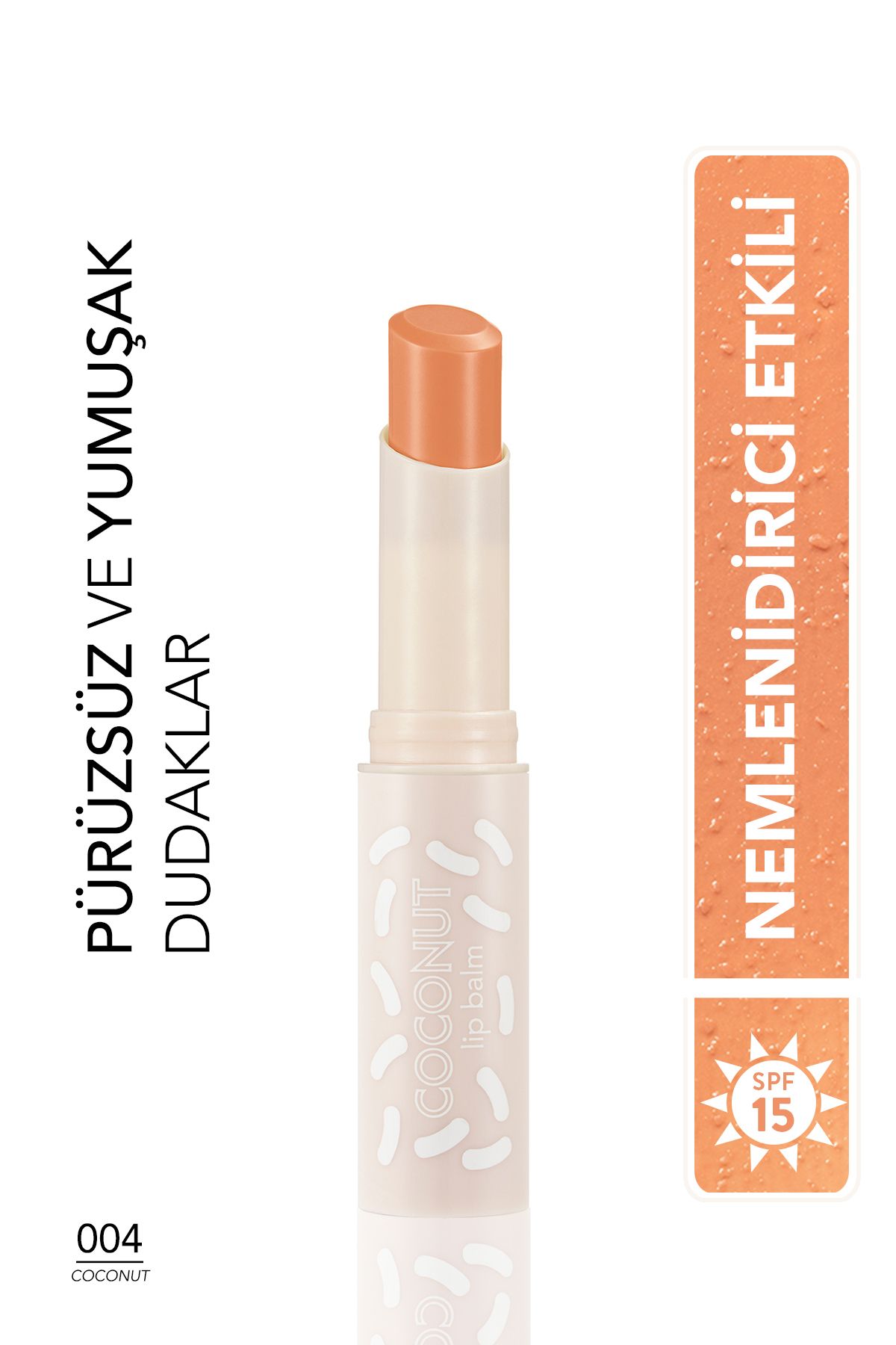 Shea Ve Kakao Yağı Içeren Renkli Dudak Nemlendiricisi (H. CEVİZİ)-lip Balm-004 Coconut-8690604555390