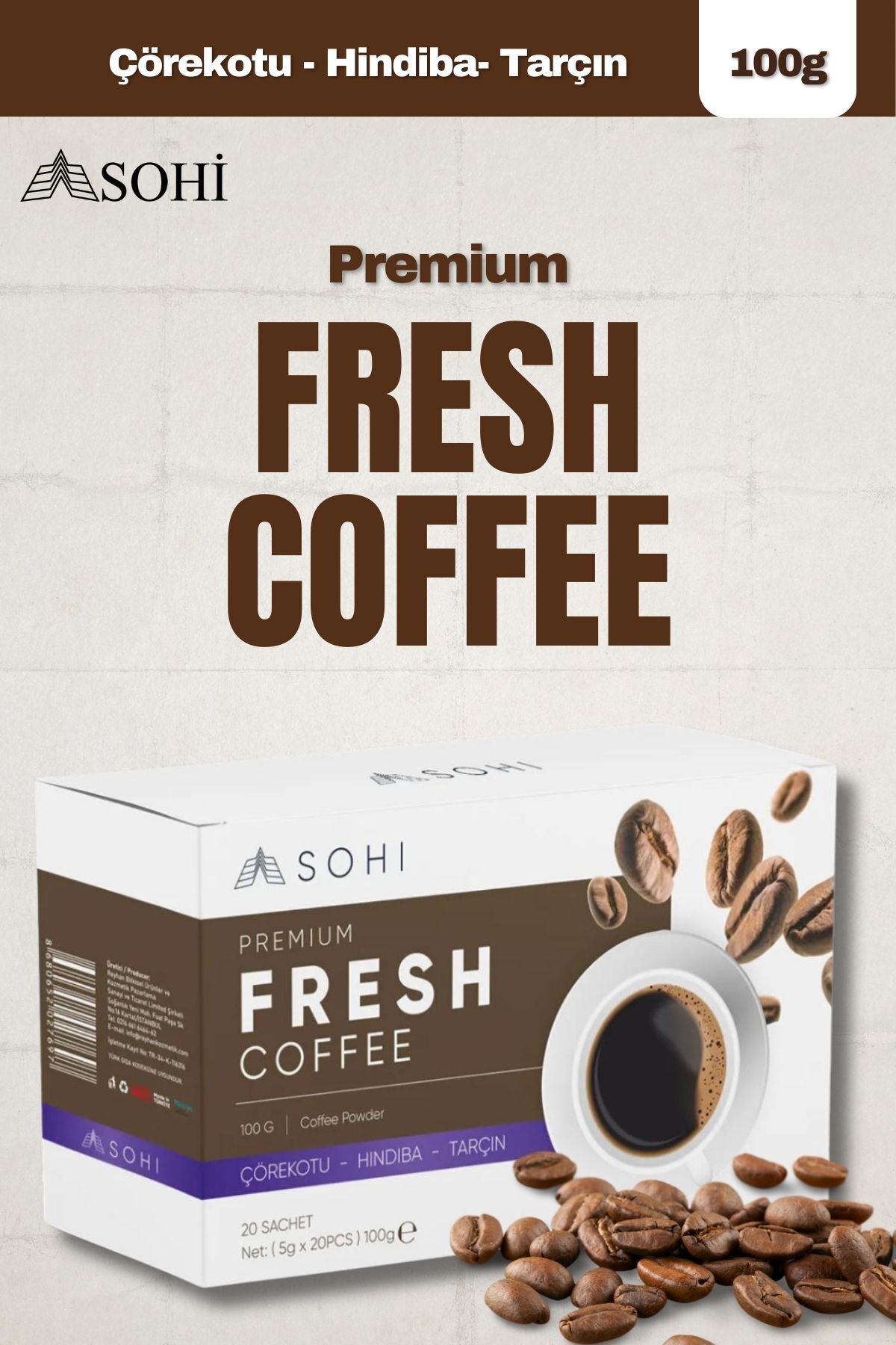 Detox Premium Fresh Coffee Çözünebilir Kahve 100 gr (20'Lİ PAKET)