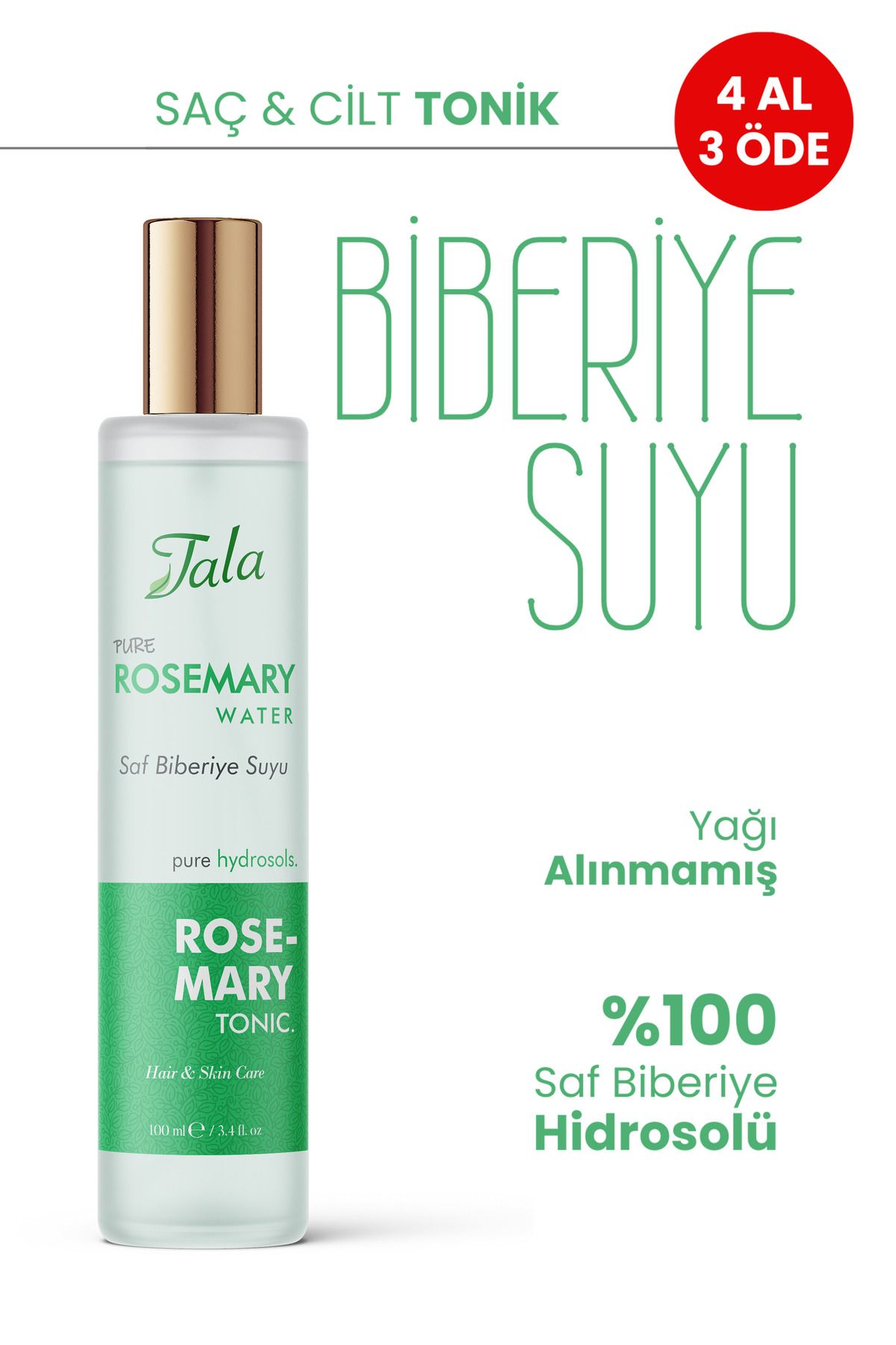 Biberiye Suyu Güçlendirici Saç Toniği %100 Saf Ve Doğal Hızlı Saç Uzatma Dökülme Karşıtı 100 Ml
