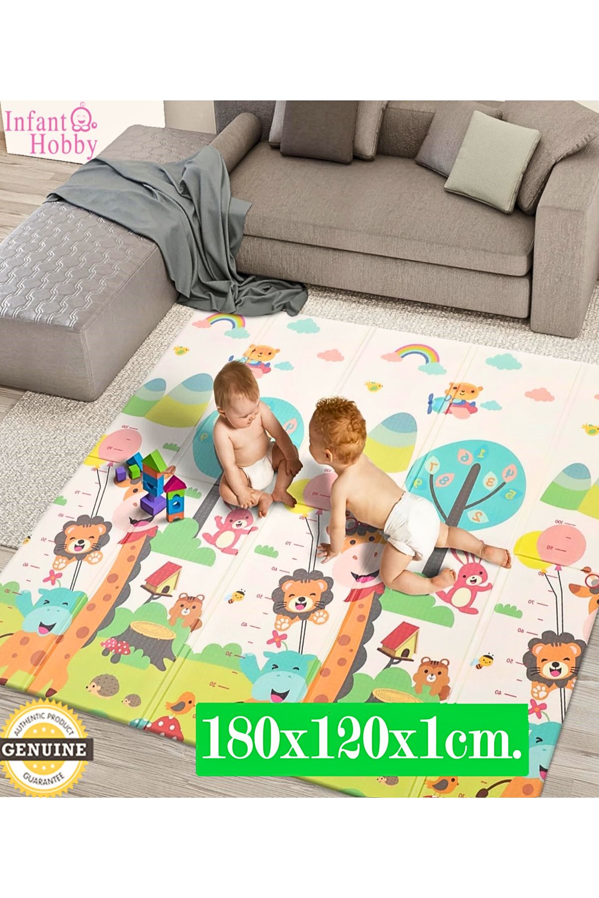 Giraffe Premium Katlanabilir Oyun Matı Oyun Halısı 120x180x1 Cm (ÖZEL KORUYUCU KENAR BİYELİ)