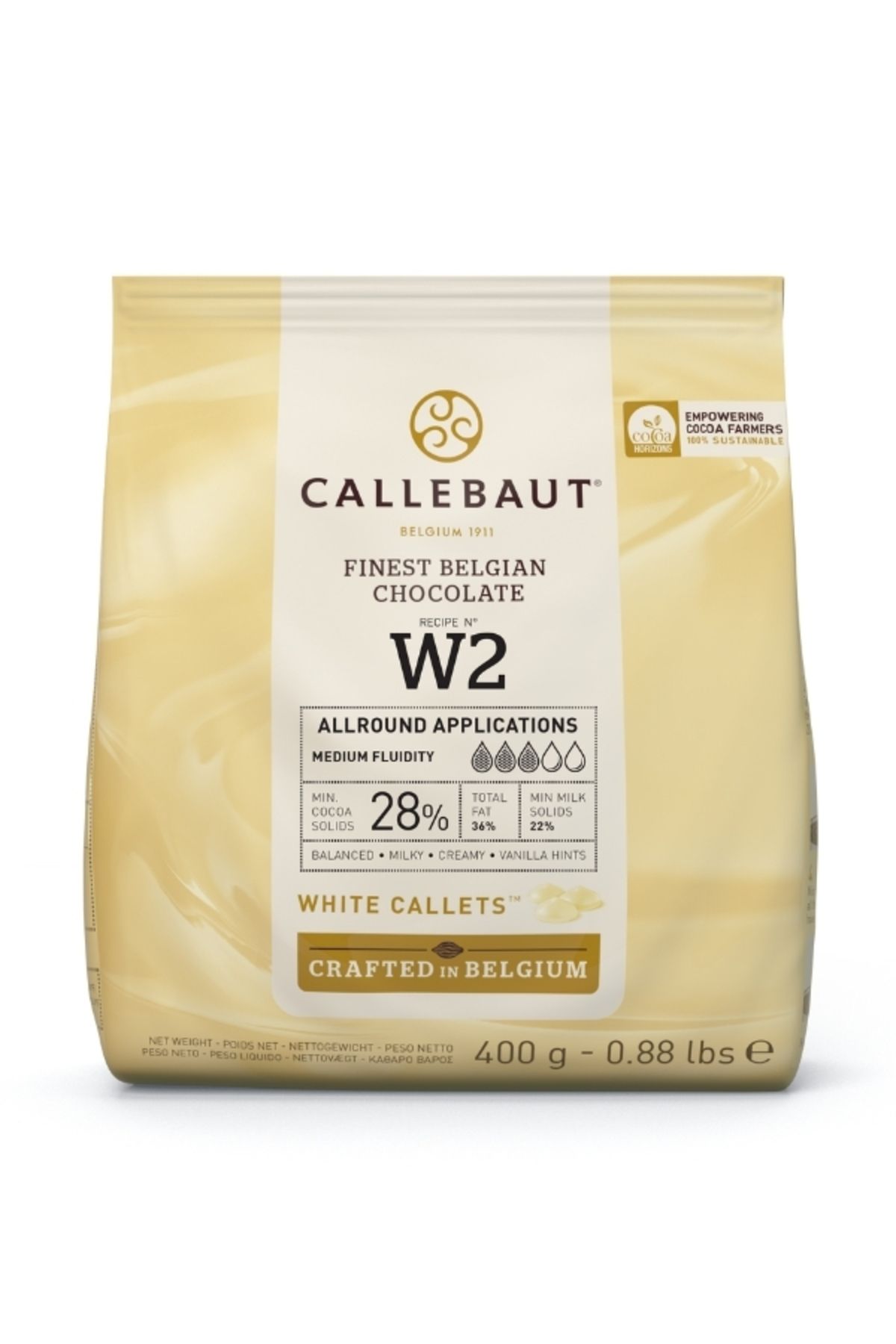 W2 Beyaz Kuvertür Drop Çikolata 400 gr
