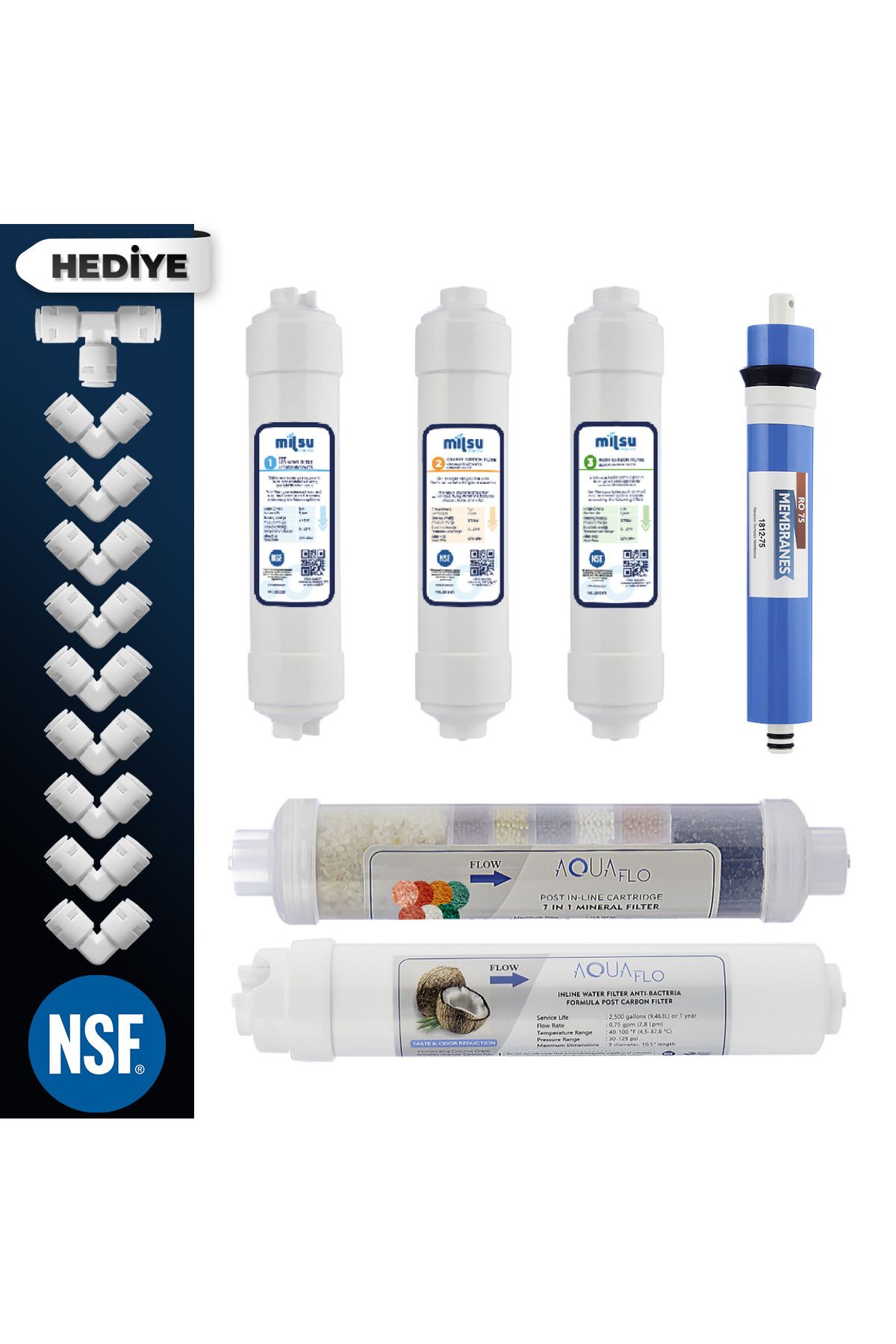 Kapalı Kasa Su Arıtma Cihazı Multi Mineral 6lı Filtresi Standart Membran Set