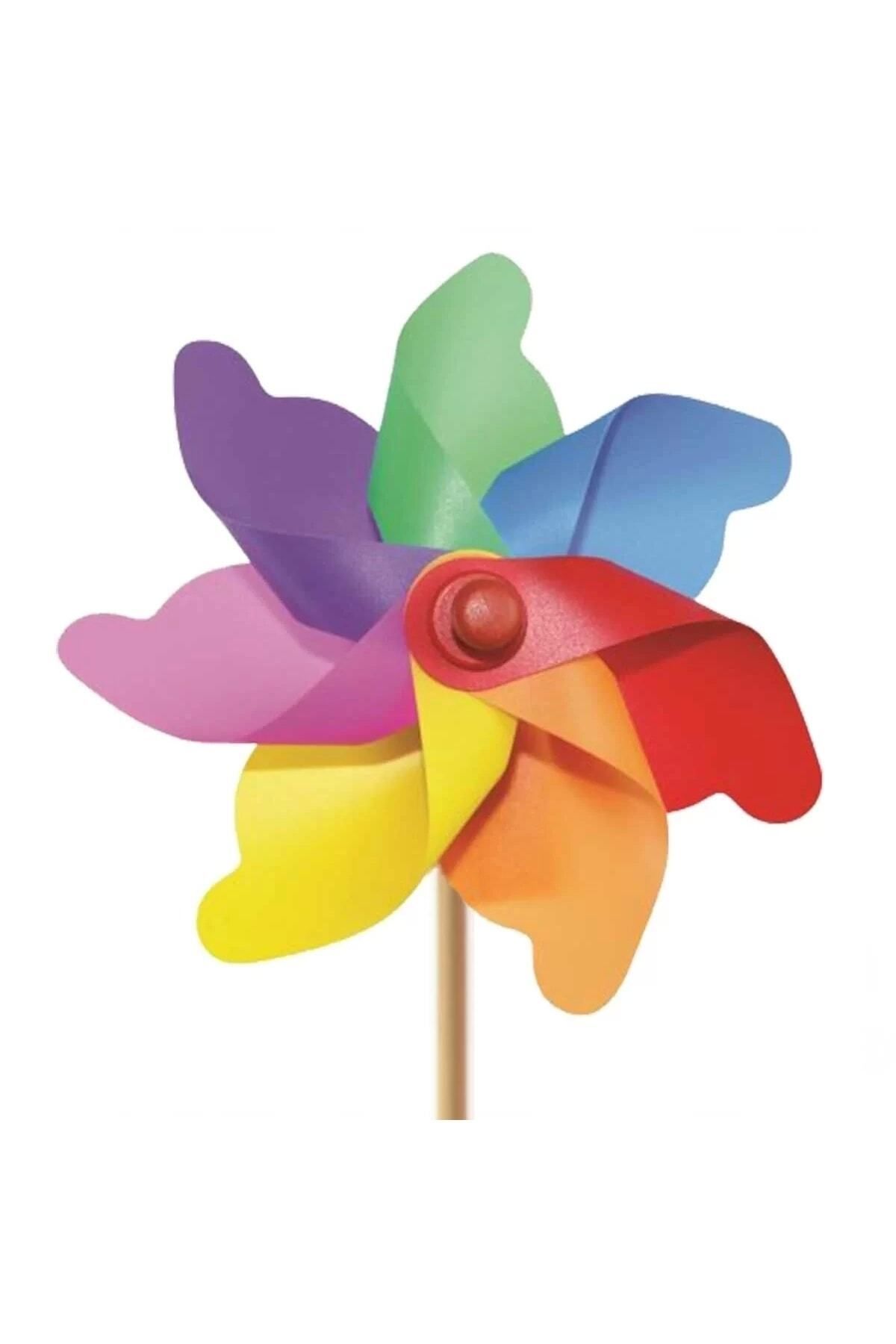 Rüzgar Gülü Gökkuşağı 7 Kanat 20 cm.