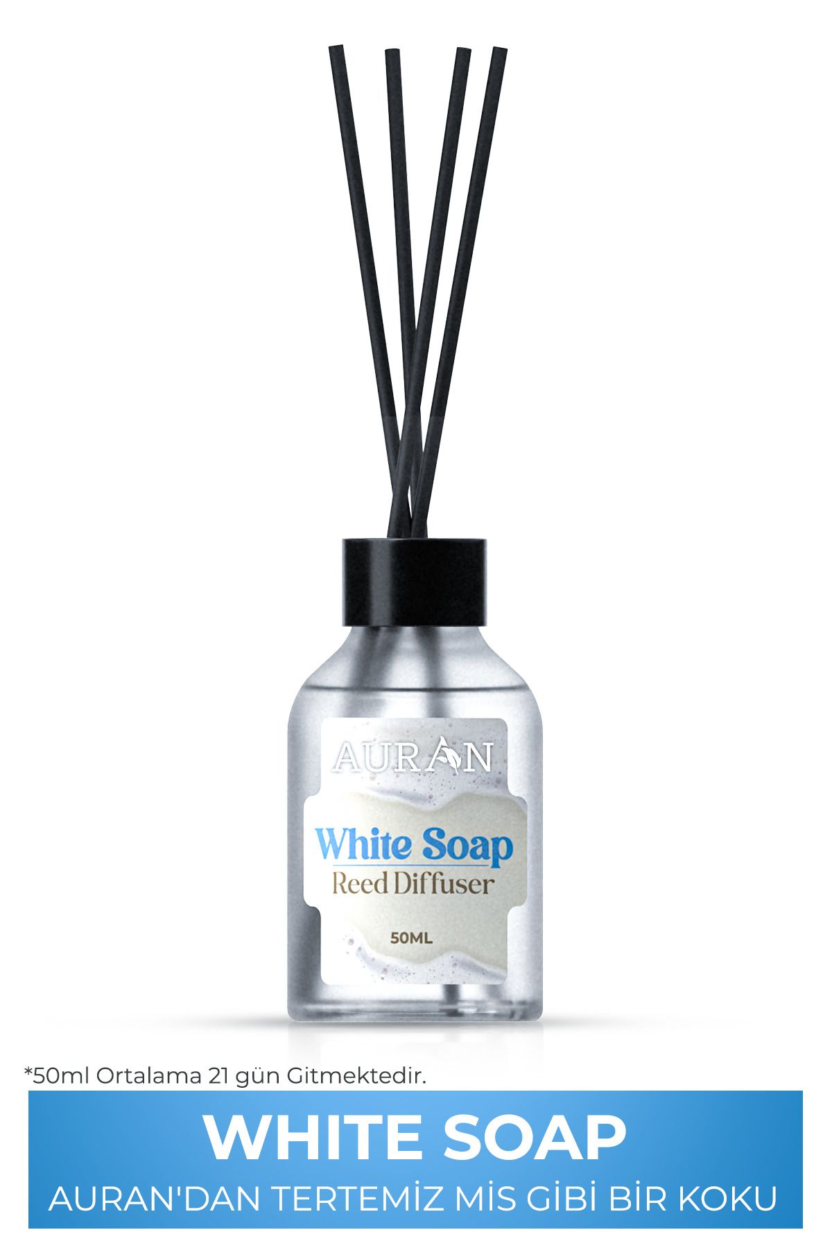 Beyaz Sabun Çubuklu Oda Kokusu Bambu Kokusu White Soup Reed Diffuser 50ml