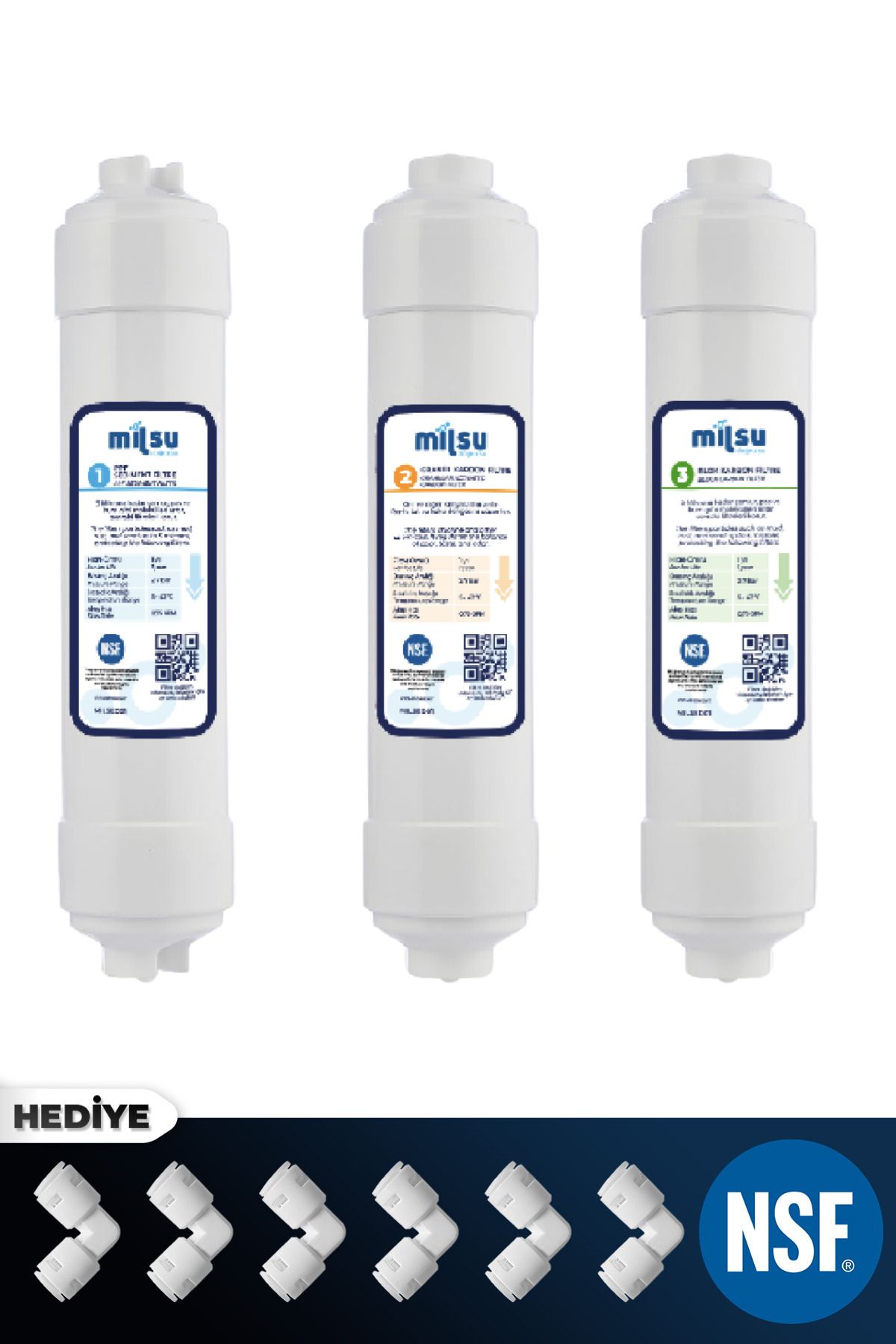 Kapalı Kasa Su Arıtma Cihazı Aquaflo 12 Inç 3lü Inline Su Arıtma Ön Filtresi