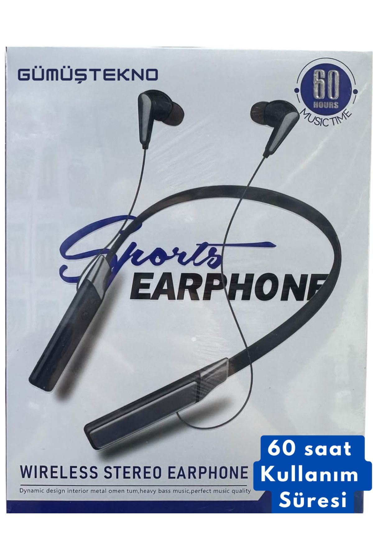 60 Saat Şarjlı Boyuna Takılan Kablosuz Bluetooth Kulaklık Sporcu Ios Android Uyumlu Bulututlu