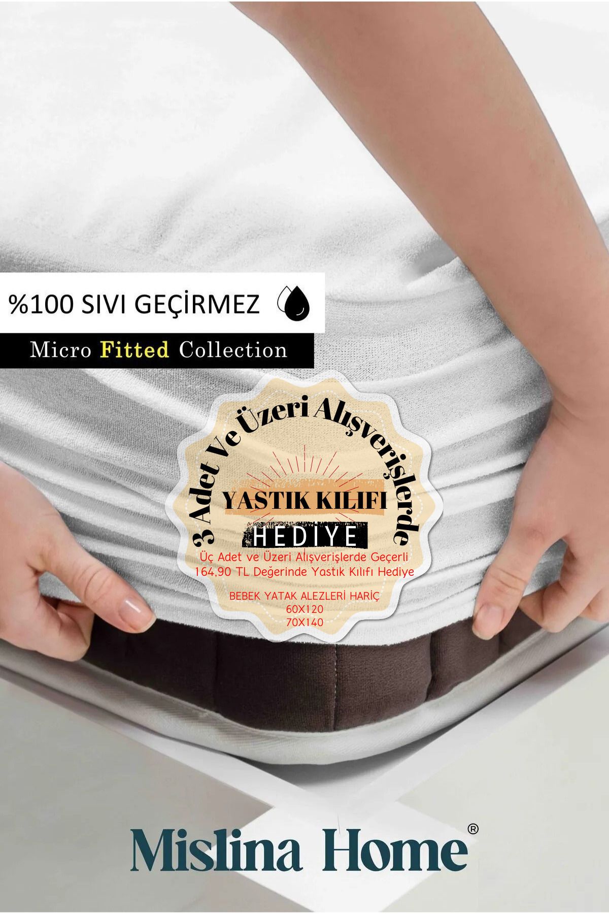Micro Classic Sıvı Su Geçirmez Fitted Full Kenar Tek Çift Kişilik Bebek Çocuk Yatak Koruyucu Alezi