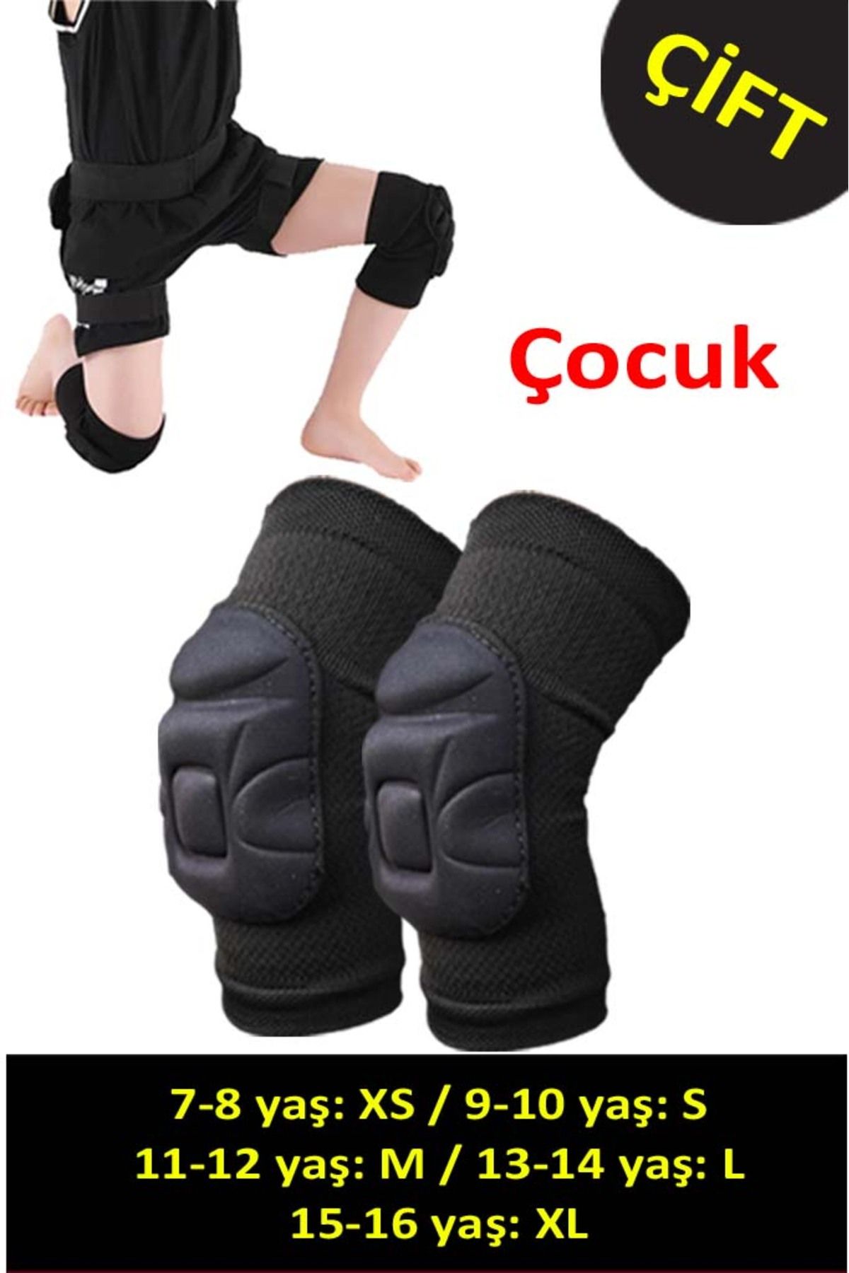 Çiftli Çocuk Voleybol Dizliği Kaleci Dizliği Kabartma Sünger Destekli