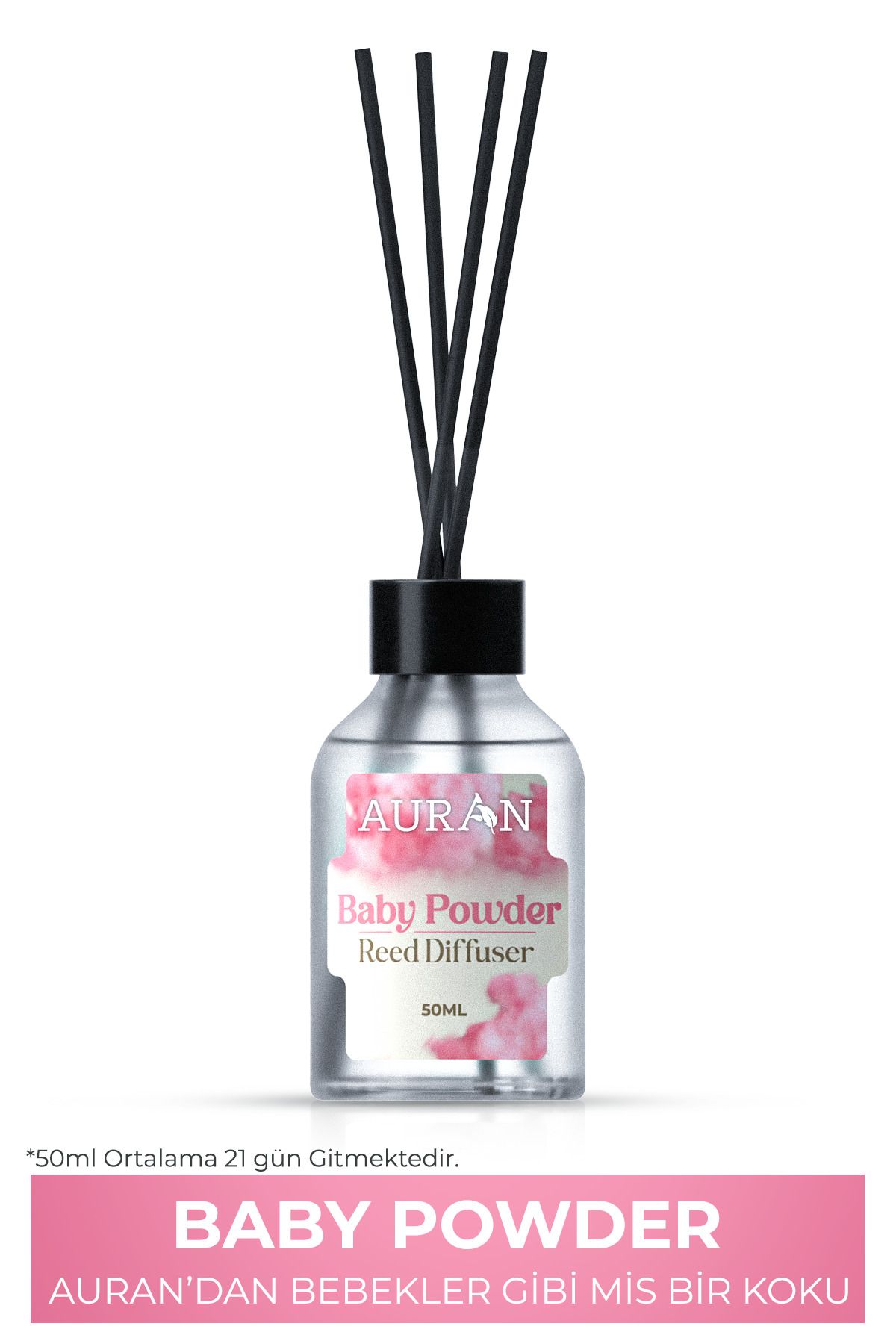 Bebek Pudrası Çubuklu Oda Kokusu Bambu Kokusu Baby Powder Reed Diffuser 50ml