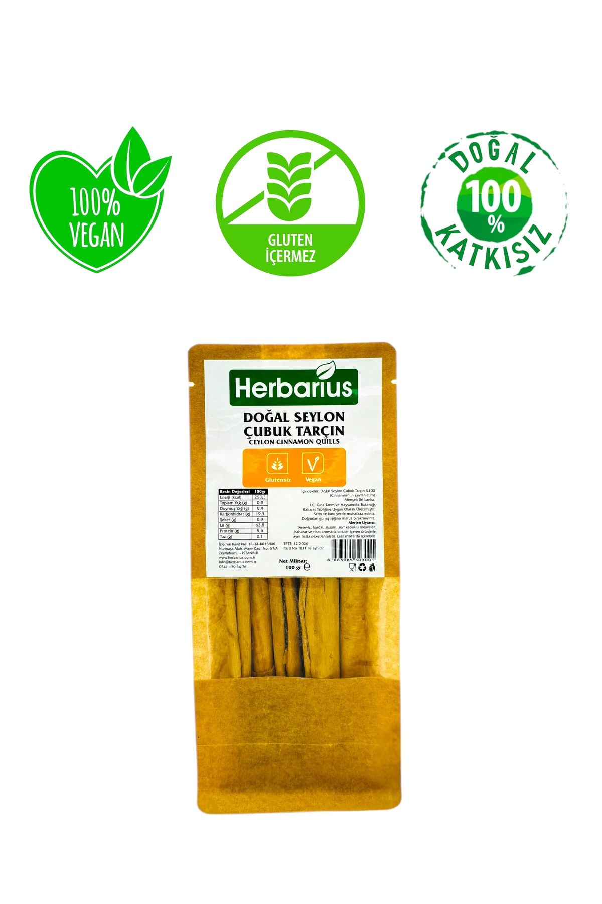 Doğal Seylon (SEYLAN) Çubuk Tarçın 100 gr