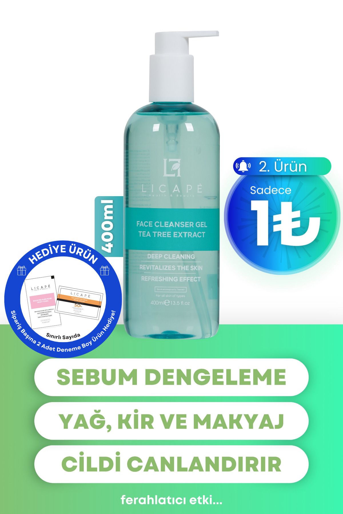 Çay Ağacı Özlü Yüz Temizleme Jeli 400ml