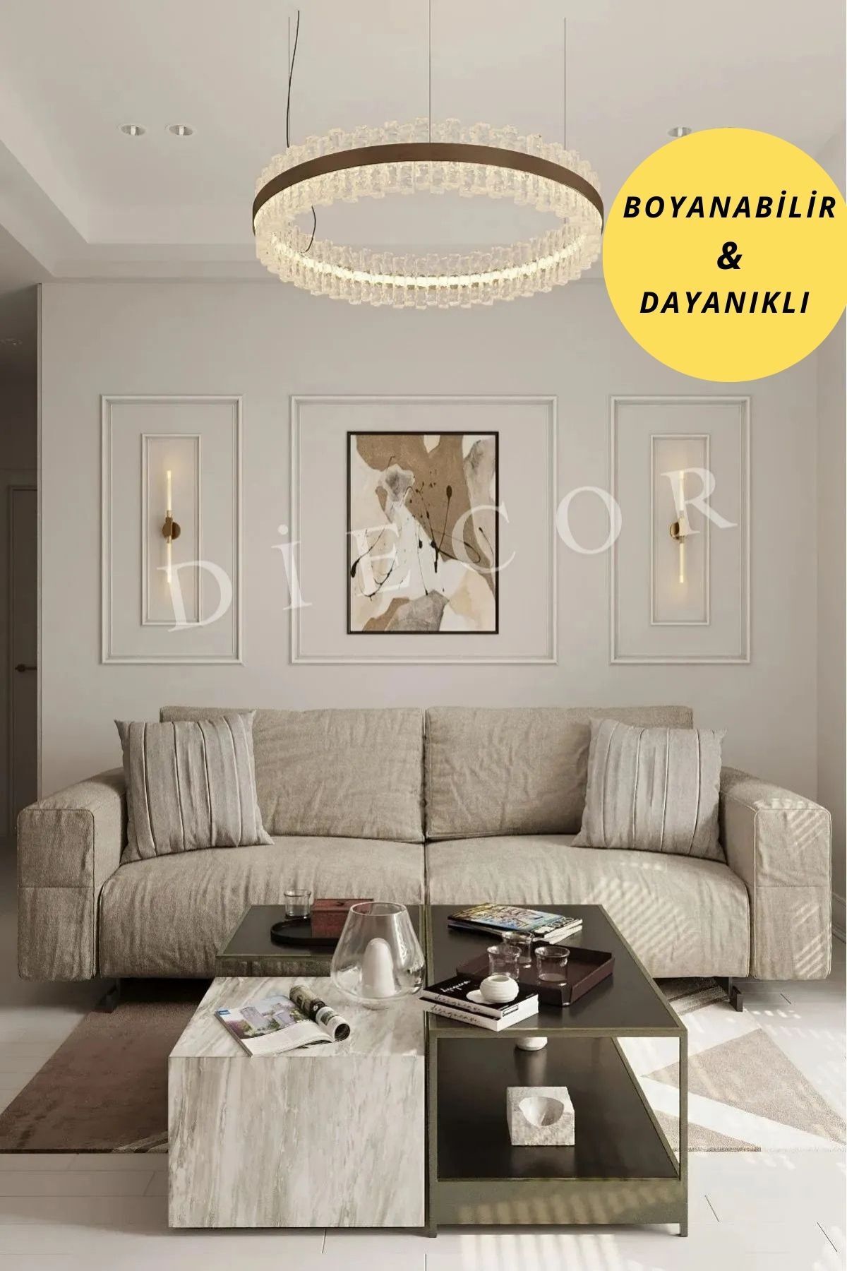 Boyanabilir Dekoratif Hazır Kesimli Duvar Çıtası
