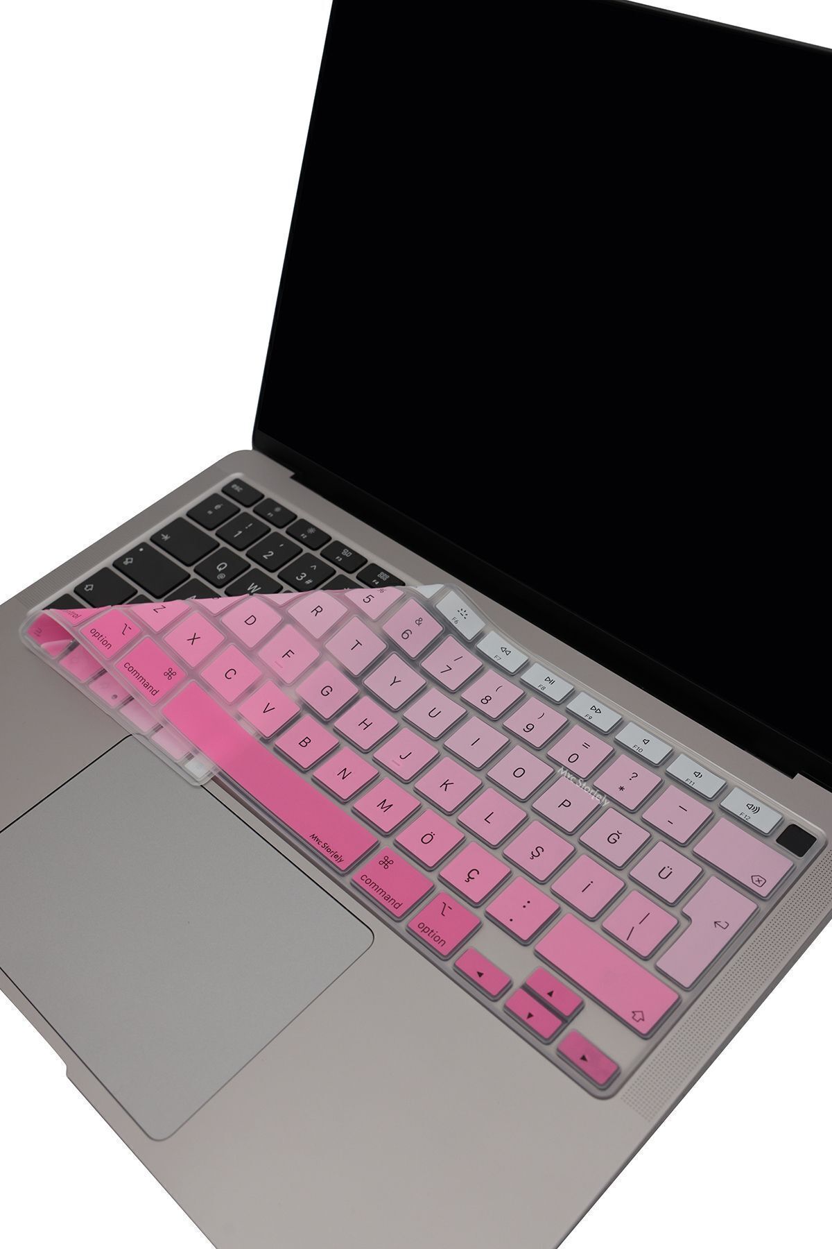 Macbook Air Kılıf M1 13inç Klavye Koruyucu (TÜRKÇE Q) Touchıd'li Model A2179 A2337 Uyumlu Gradient