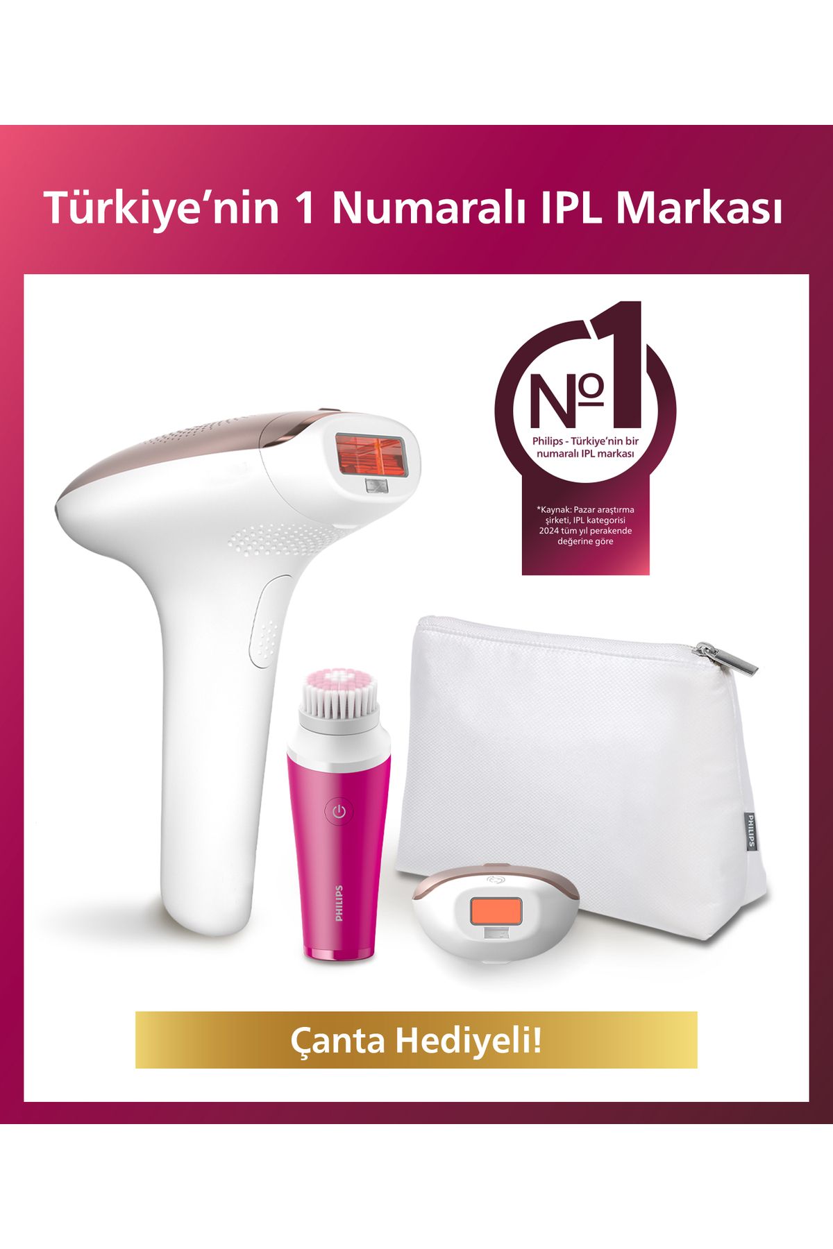 Brı924/00 Lumea Lazer Epilasyon Ipl Tüy Alma Cihazı,çanta Ve Yüz Temizleme Cihazı Hediyeli