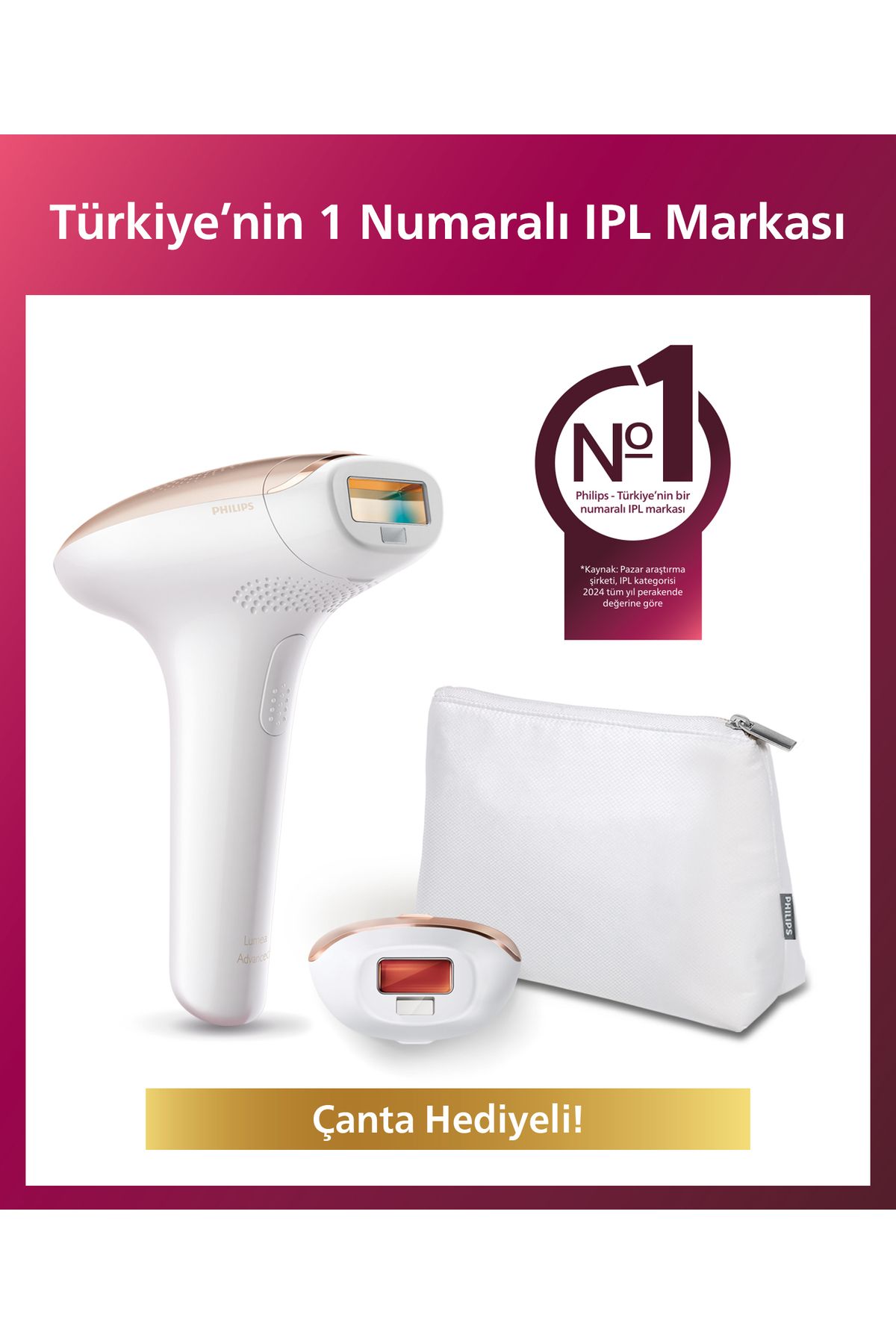 Sc1997/00 Lumea Lazer Epilasyon Ipl Tüy Alma Cihazı,çanta Hediyeli,ekstra Uzun Kablo