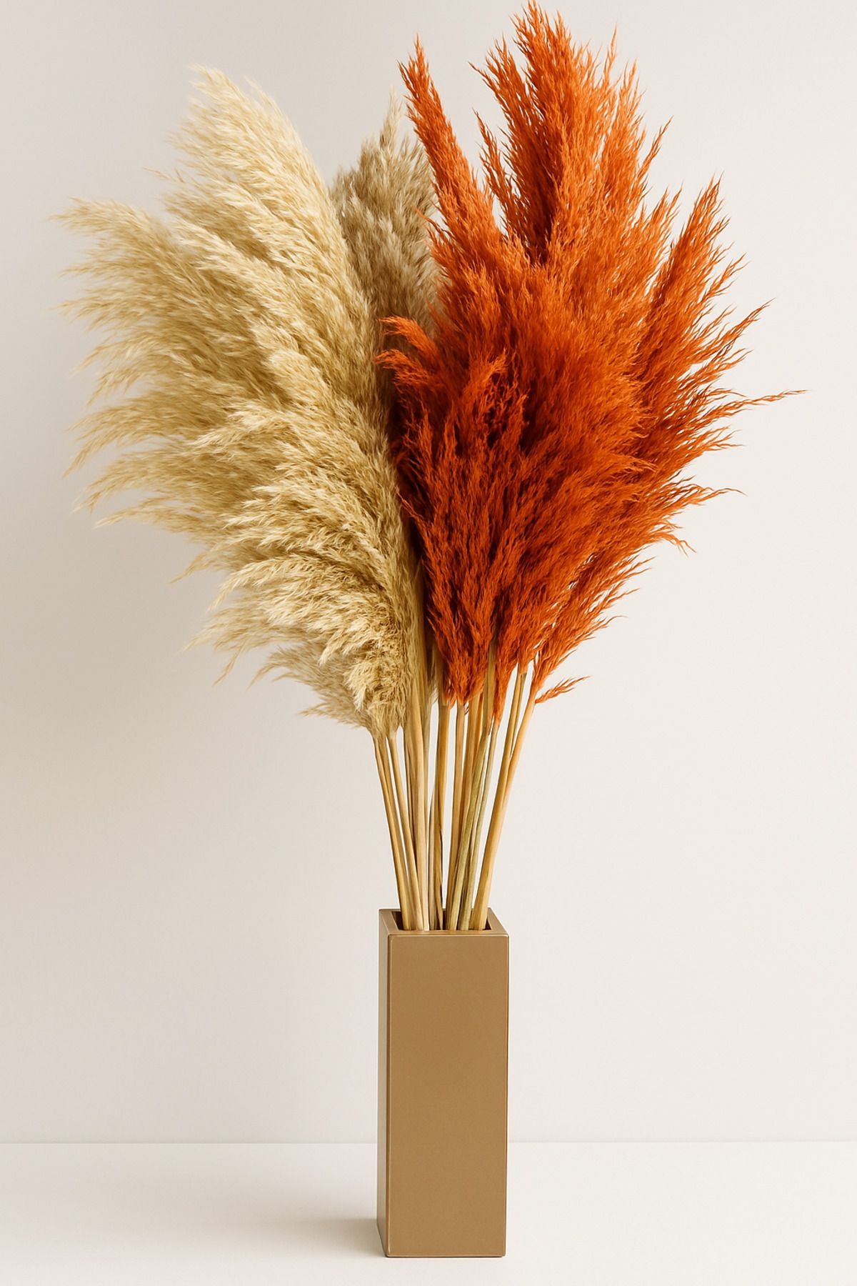 Turuncu-krem Pampas 10 Adet 120 Cm