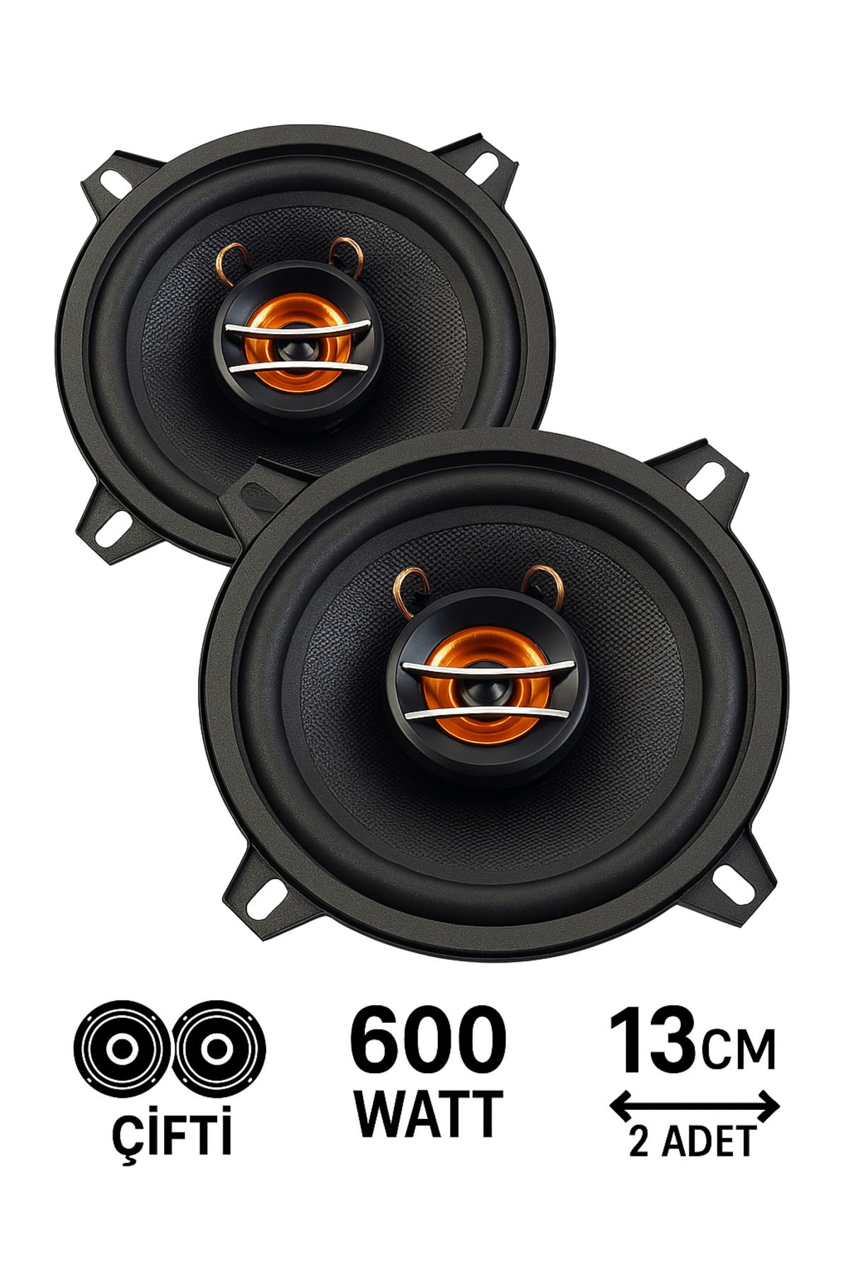 Sn-1397 Çifti 600 Watt 13 Cm Araba Oto Hoparlör Yüksek Ses Kalitesi Kutu Içeriği 2 Adet