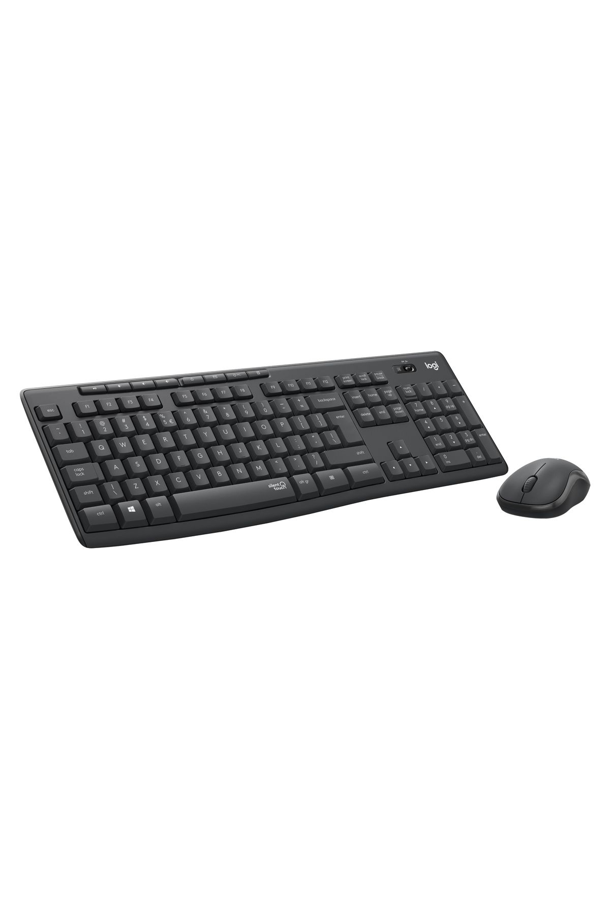 MK295 Sessiz Kablosuz Türkçe Klavye Mouse Seti - Siyah