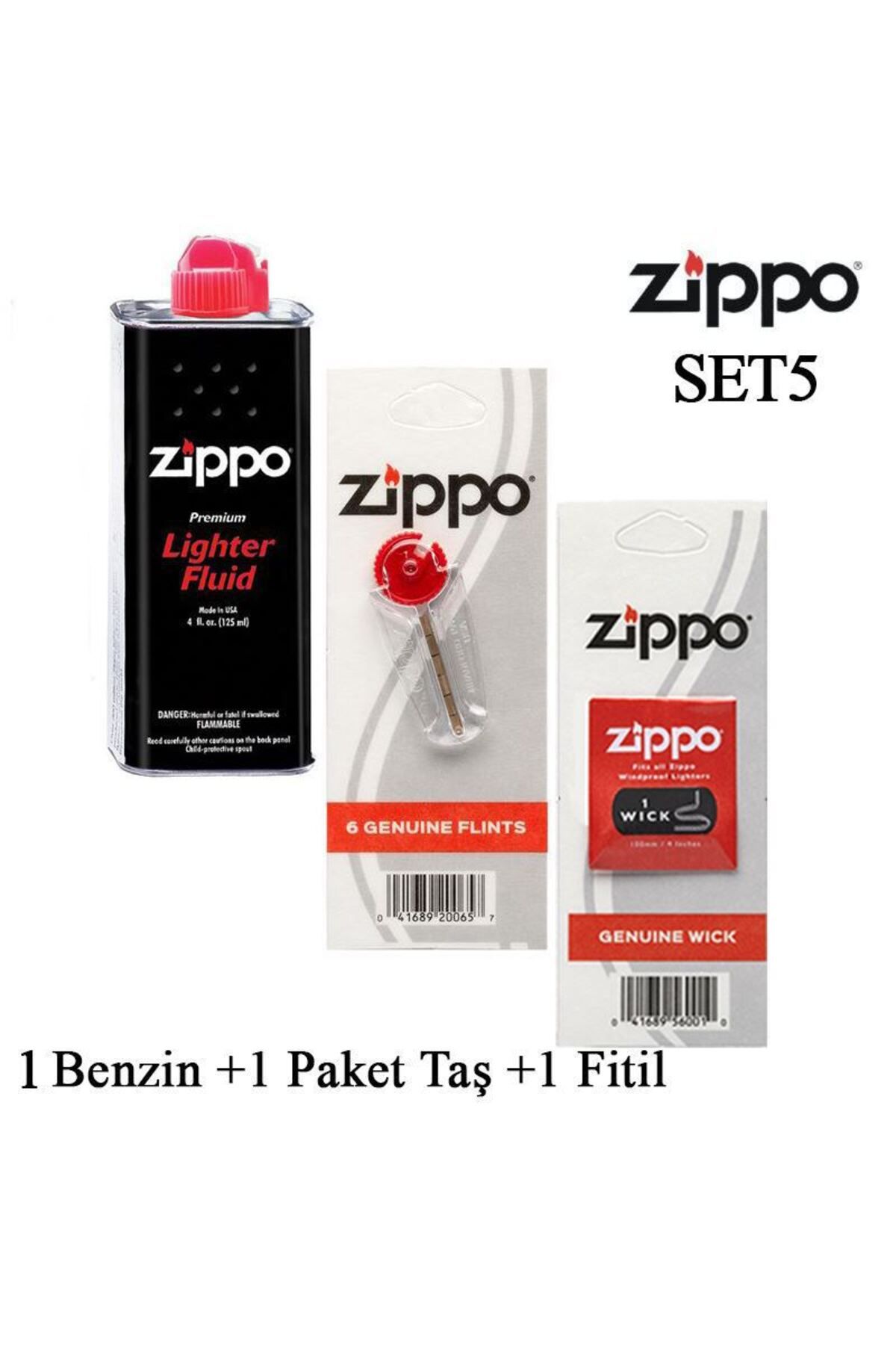Çakmak Ikmal Seti 1 Bidon Benzin 1 Fitil 1 Paket Taş Set5