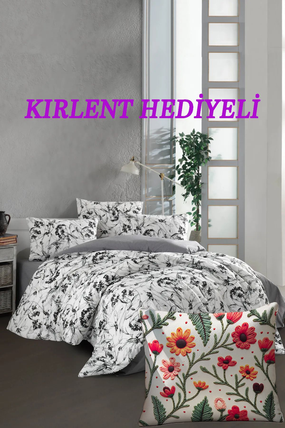 Flower Kolay Ütülenir Çift Kişilik Nevresim Takımı