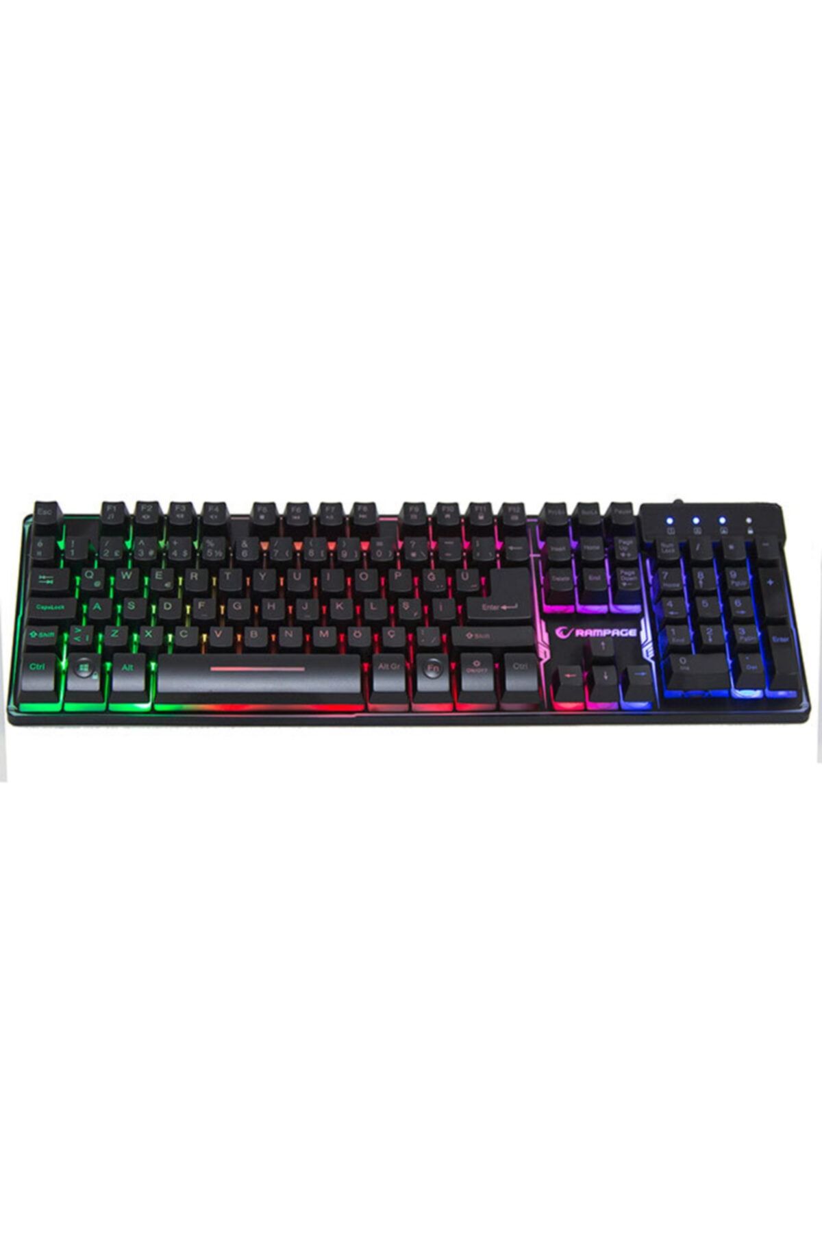 Titan K9 Siyah Usb Gökkuşağı Renkli Aydınlatmalı Q Standart Mekanik Hisli Gaming Oyuncu Klavyesi