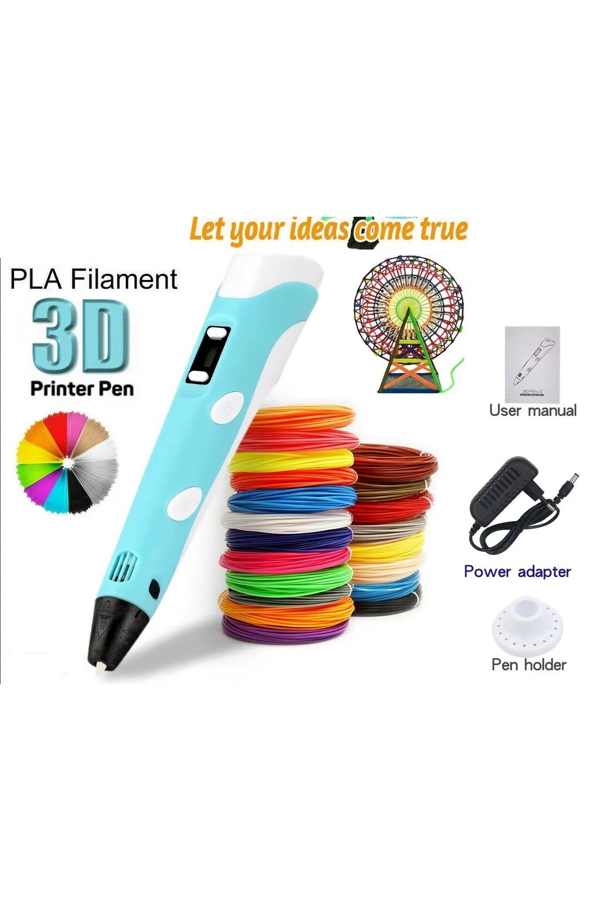 3d Yazıcı 3d Kalem 3 Renk 3 Metre Hediye Filament Yazıcı