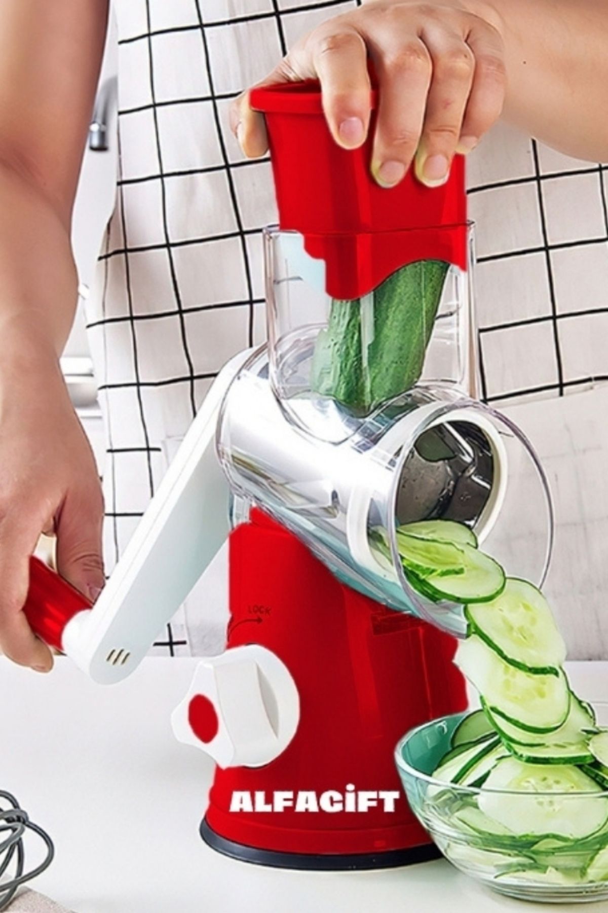 Çevirme Kollu Sebze Doğrayıcı Rende Vegetable Slicer Sebze Dilimleyici