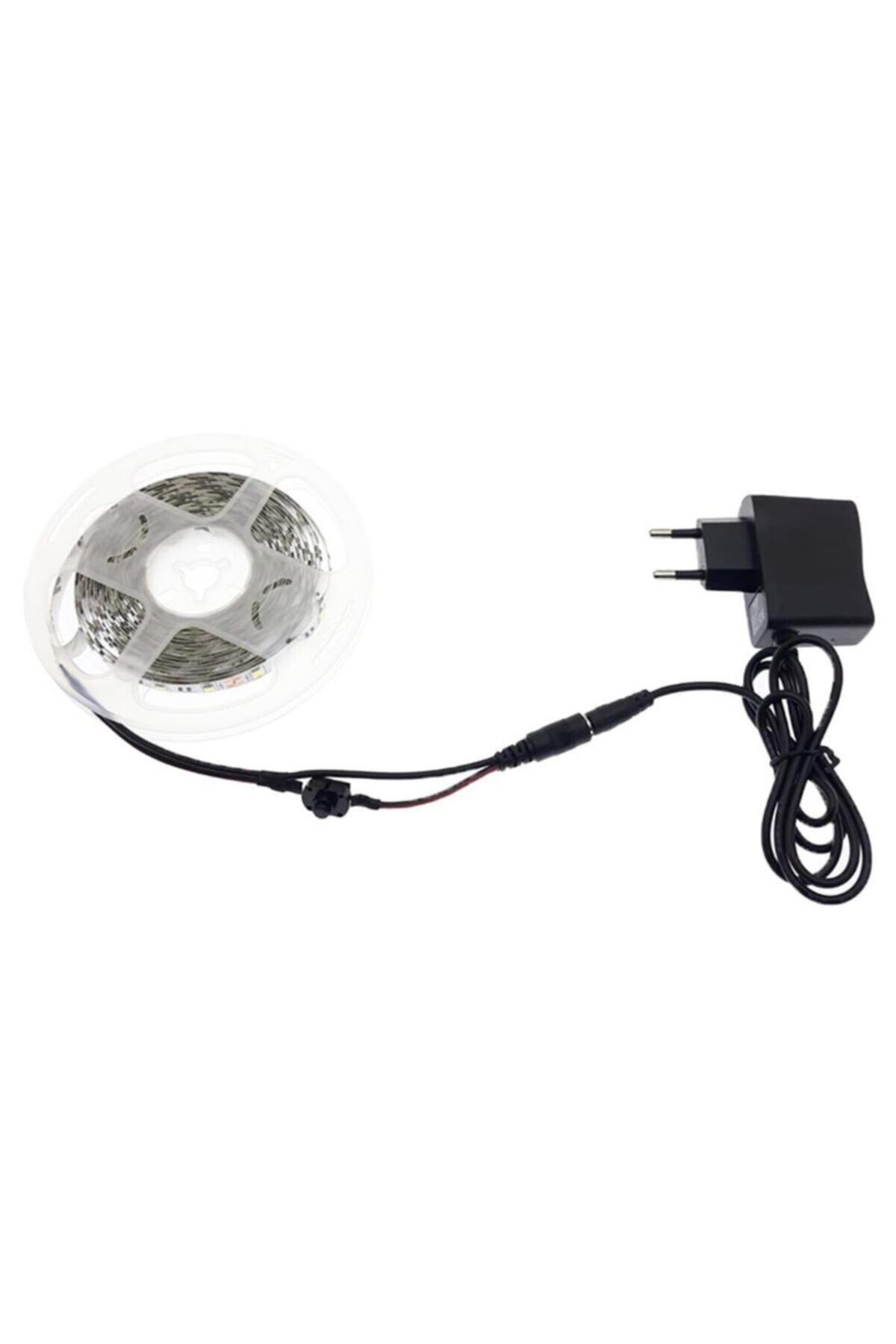 Mutfak Dolabı Için 5 Metre Beyaz Şerit Led Anahtarlı Tam Set