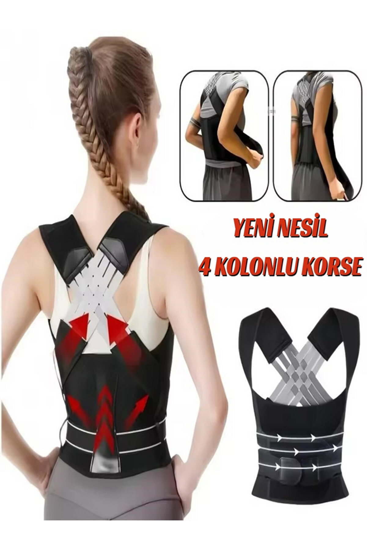 Medikal Unisex Kadın ve Erkek Dik Duruş Düzeltici Korse Sırt Omuz Korsesi Skolyoz Kifoz Omurga Kemer