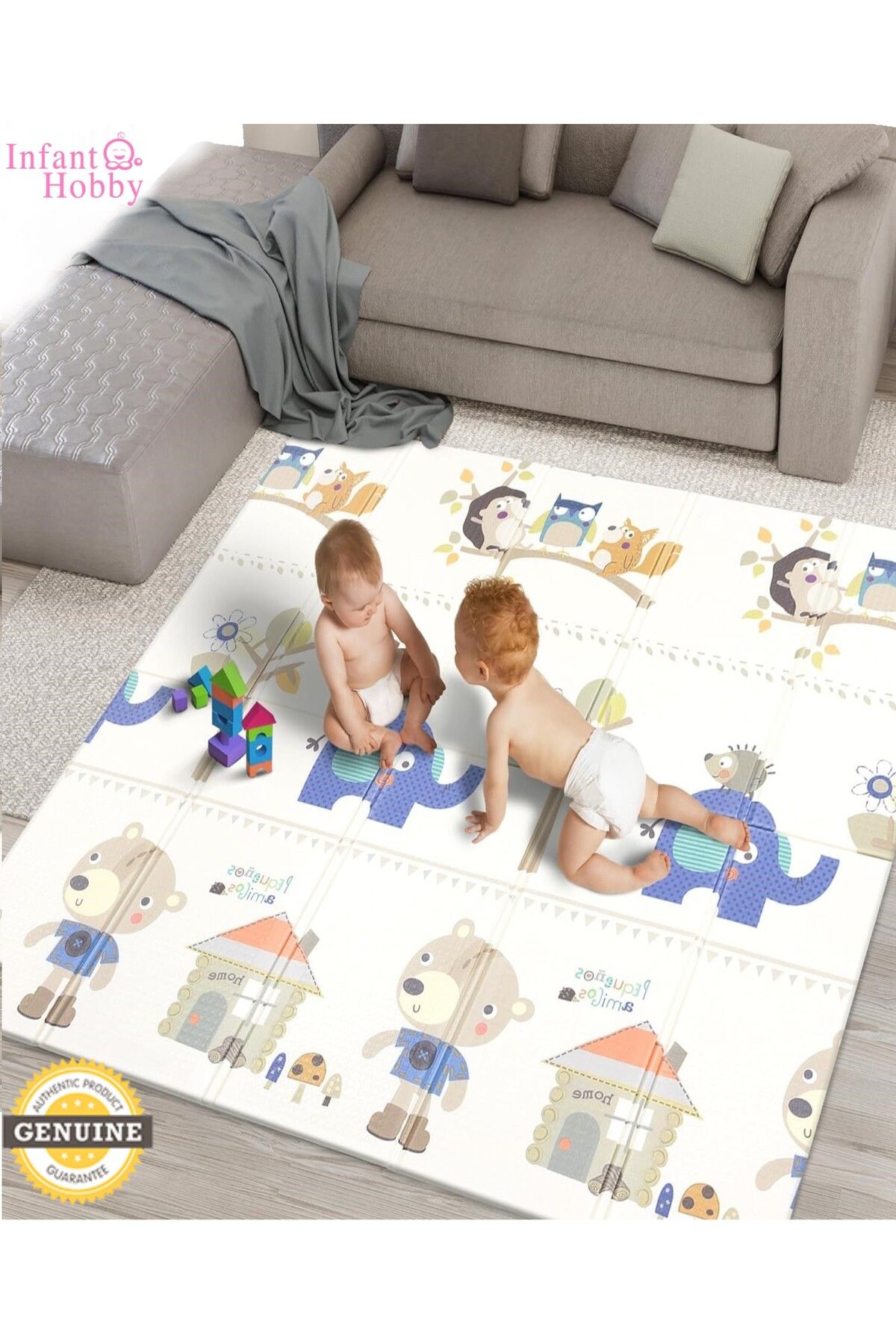Amigos Premium Katlanabilir Oyun Matı Oyun Halısı 160x180x1 Cm ( Özel Koruyucu Kenar Biyeli )