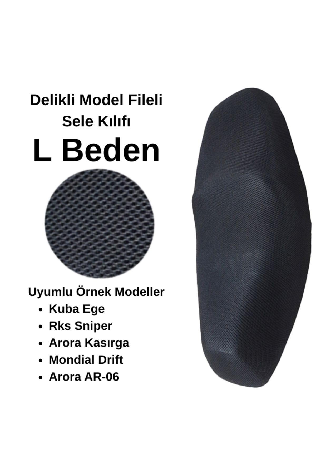 Motosiklet Sele Kılıfı File Siyah L Beden