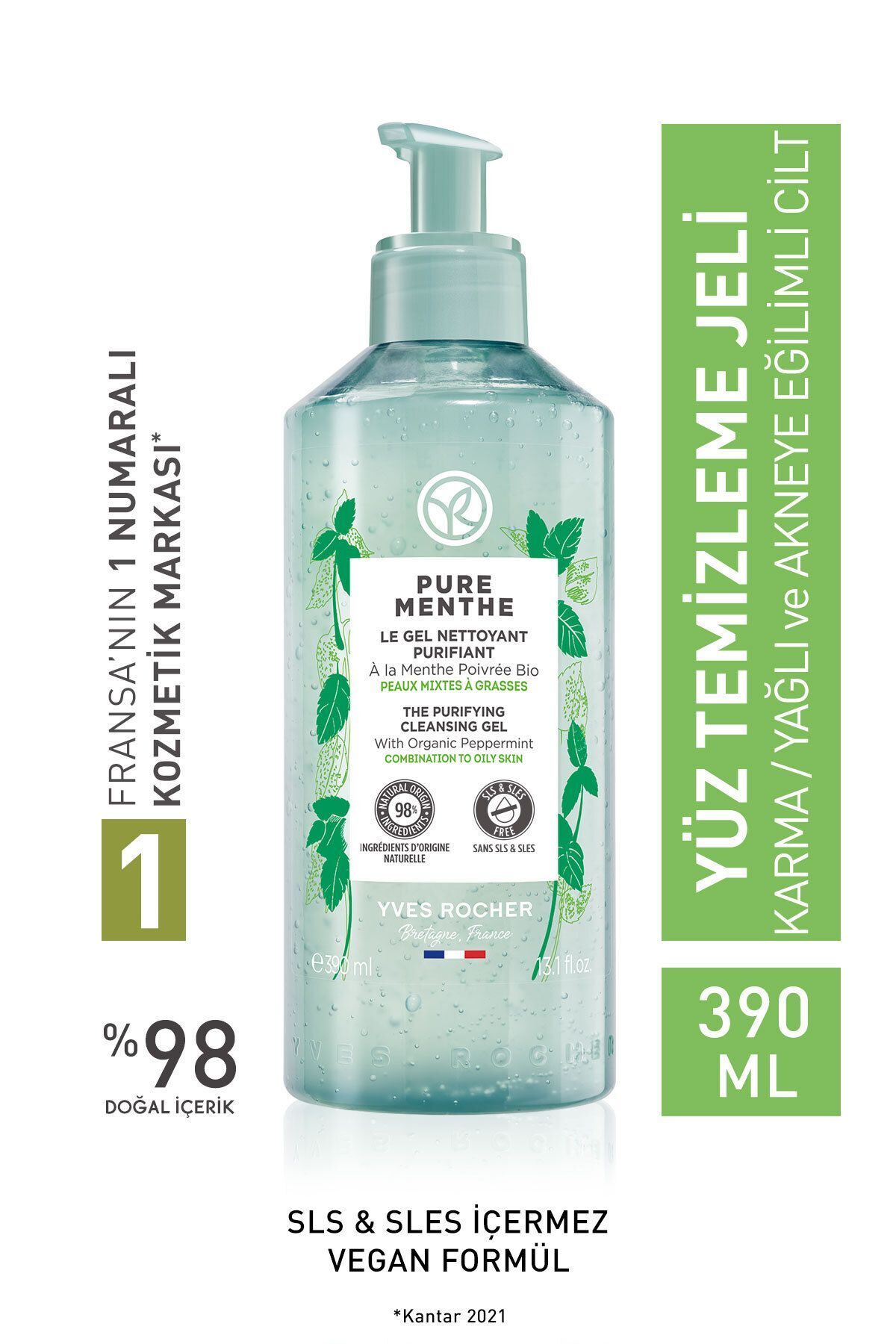 Karma-Yağlı-Akne/Sivilce Eğilimli Cilt, Arındırıcı, Prebiyotik Yüz Yıkama Jeli-Pure Menthe-390ml