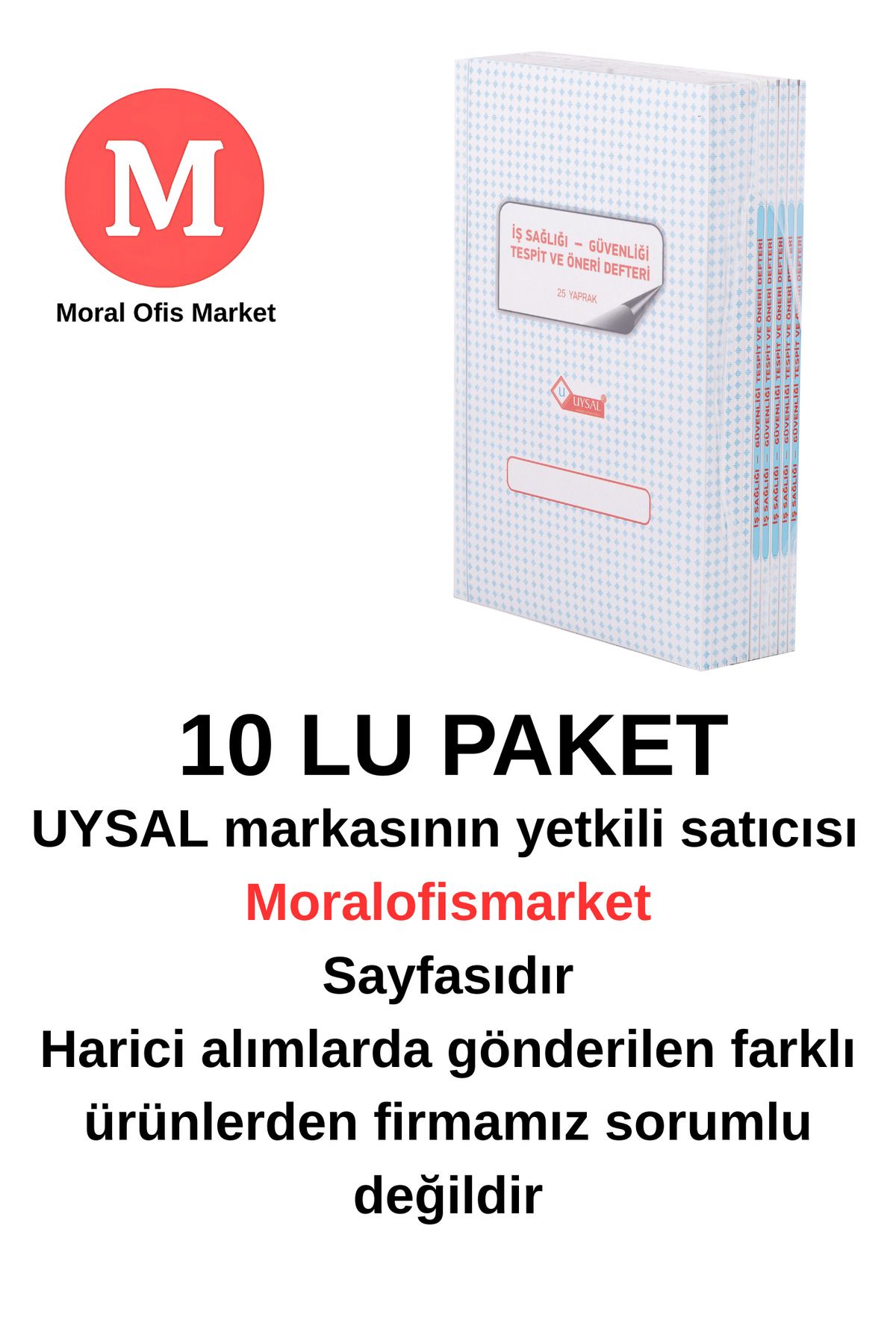 Iş Sağlığı Ve Iş Güvenliği Tespit Öneri Defteri 3 Nüsha 25 Yaprak Numaralı (10 LU PAKET)