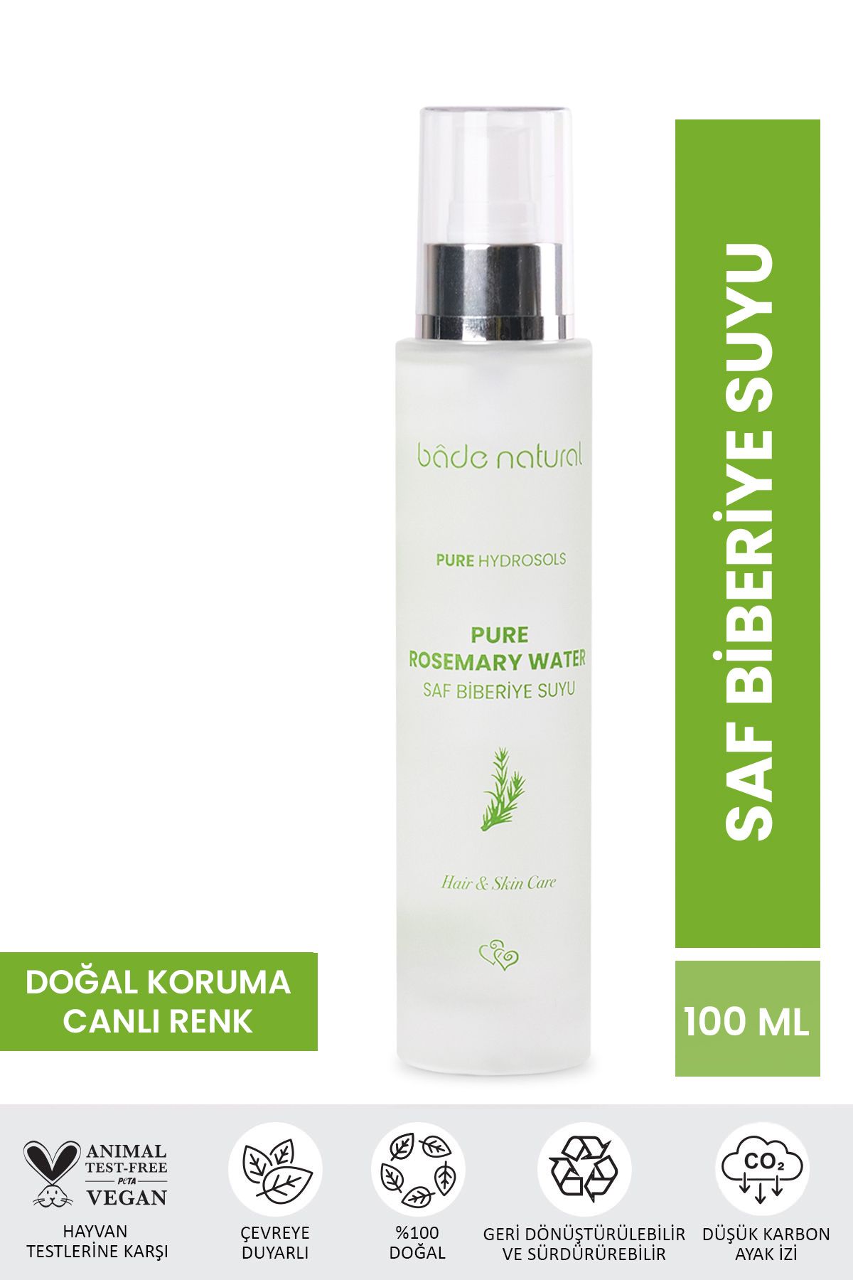 Biberiye Suyu Dökülme Karşıtı ve Saç Uzamasını Destekleyici Saç Toniği %100 Doğal ve Saf 100 ml
