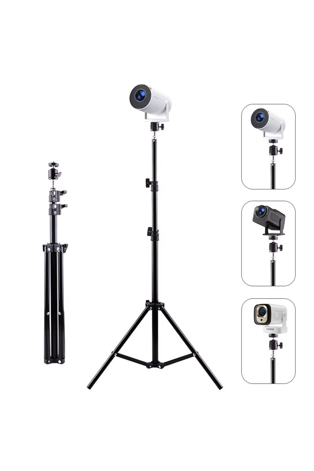 Taşınabilir Projeksiyon Cihazı Vb 1/4 Vida Girişli 2.1 mt Eğim ve Açı Ayarlamalı Tripod - AL5173
